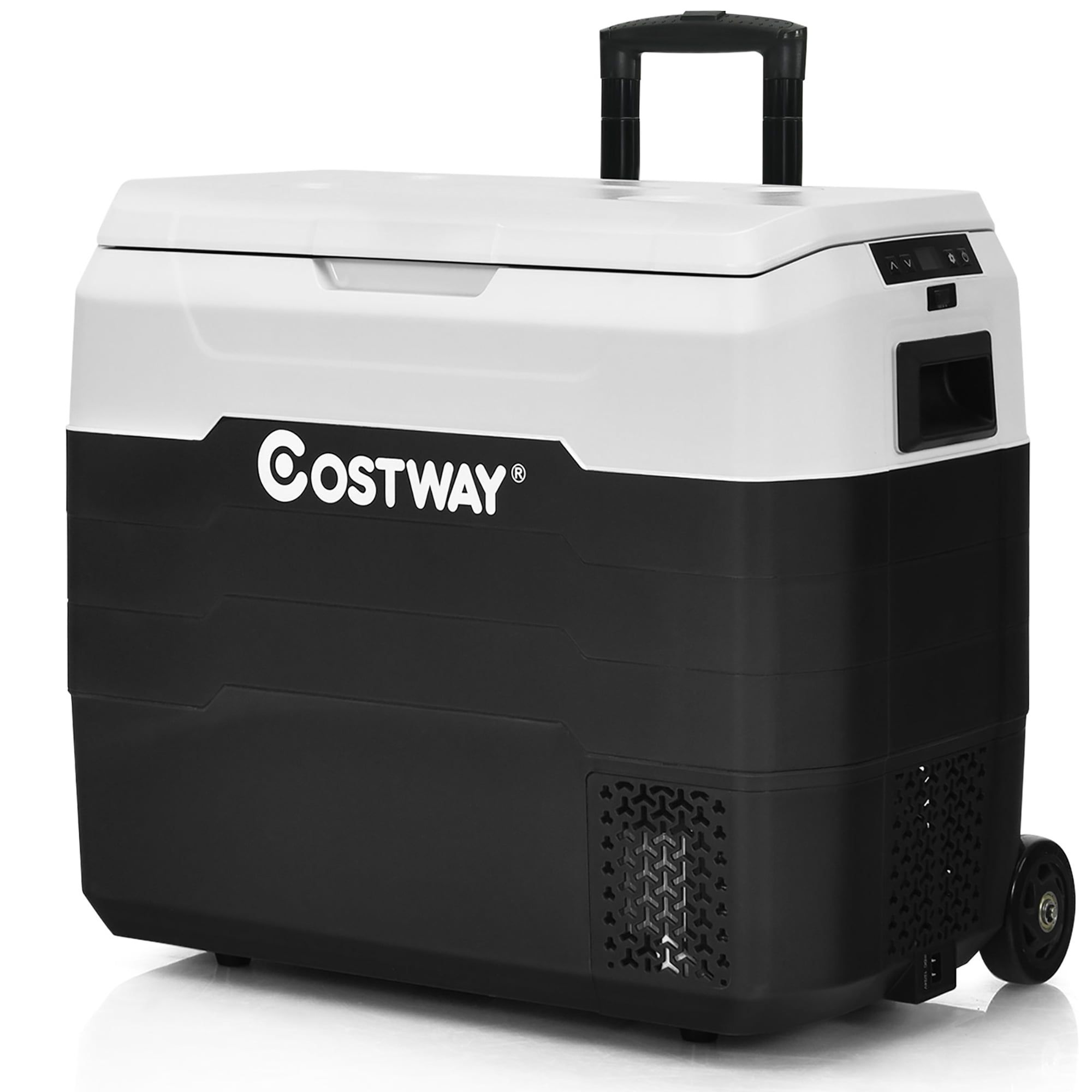 Costway 42 Quart White and Black Portable Car Refrigerator