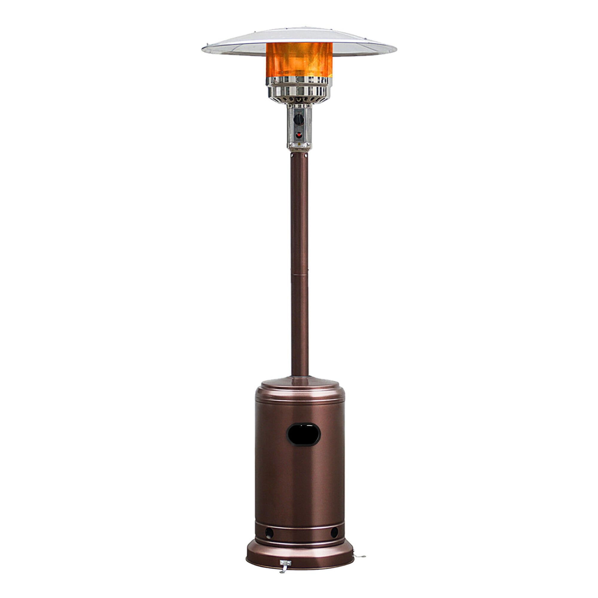 Bronze 87'' Propane Patio Heater with Wheels and Safety Switch