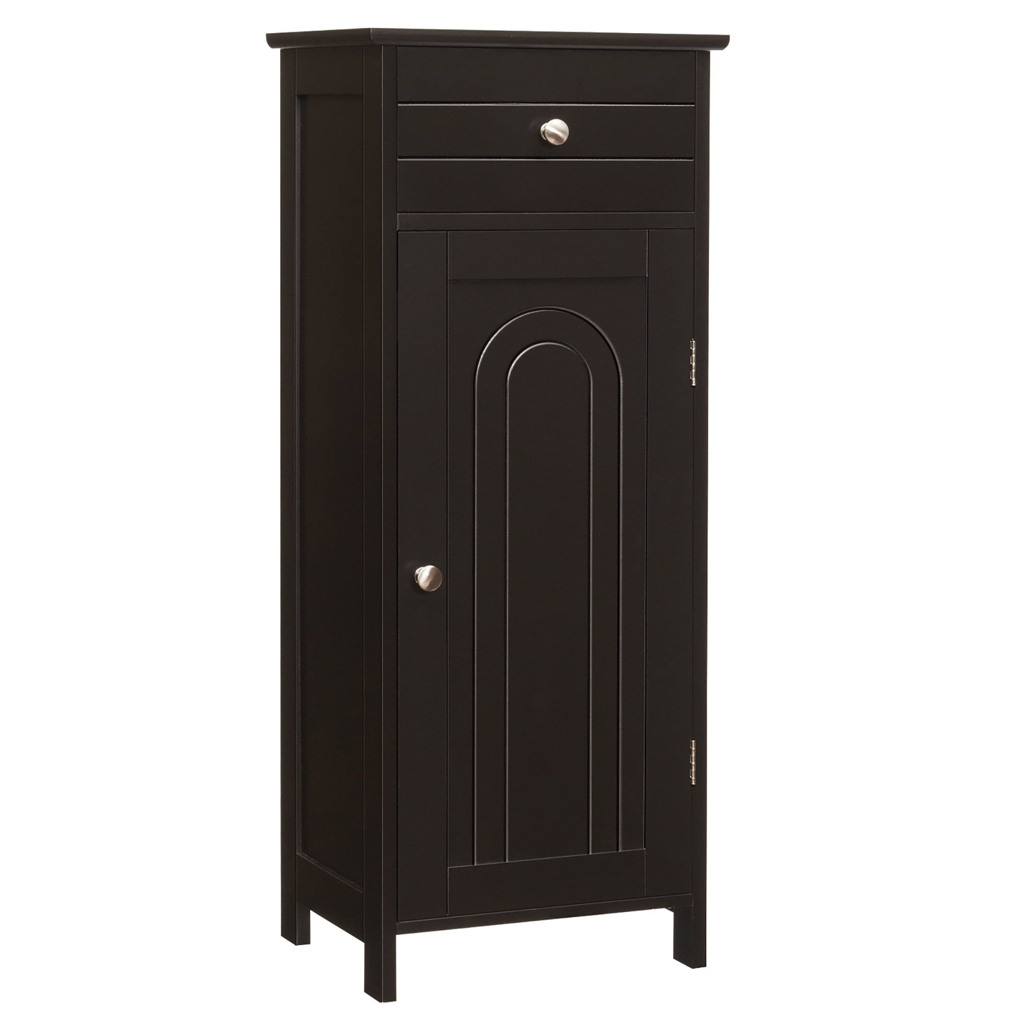 Abilene Dark Brown Bathroom Floor Cabinet with Adjustable Shelves