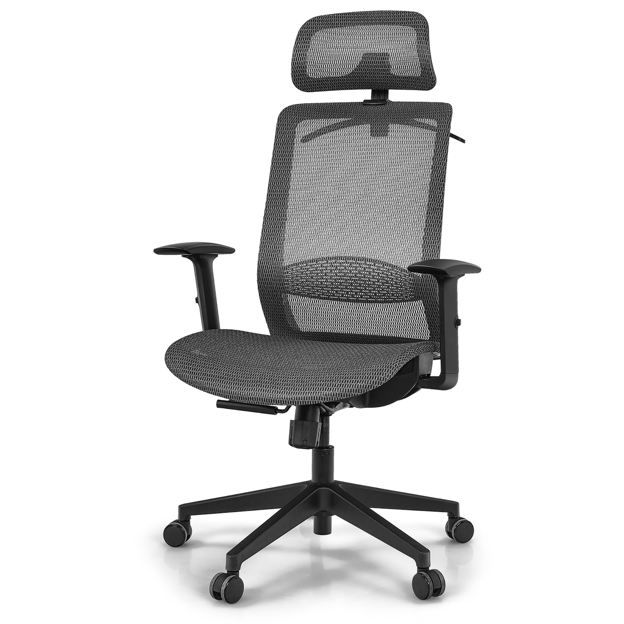 ErgoFlex High-Back Black Mesh Executive Swivel Chair with Adjustable Arms