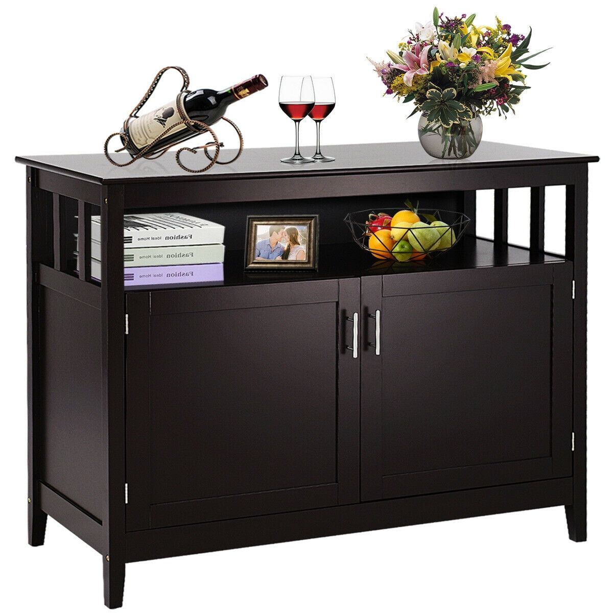 Brown 48" Modern Wood Kitchen Storage Sideboard