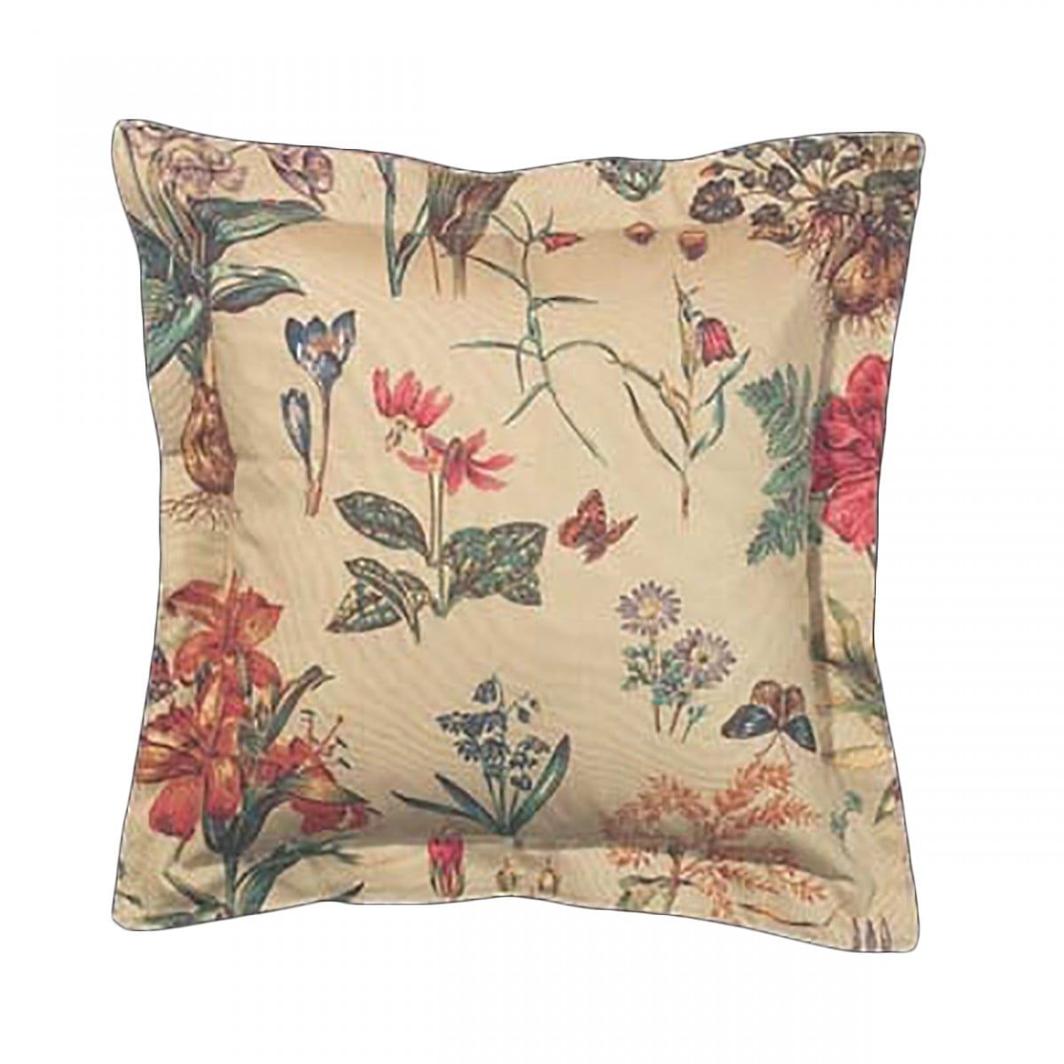 Botanical Bliss Woven Cotton 16" Square Decorative Pillow