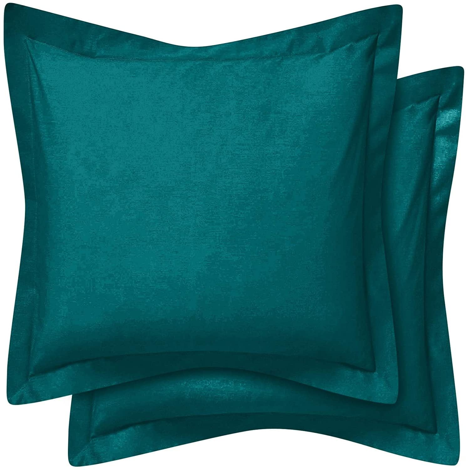 Teal Green Organic Cotton Euro Pillow Shams Set of 2