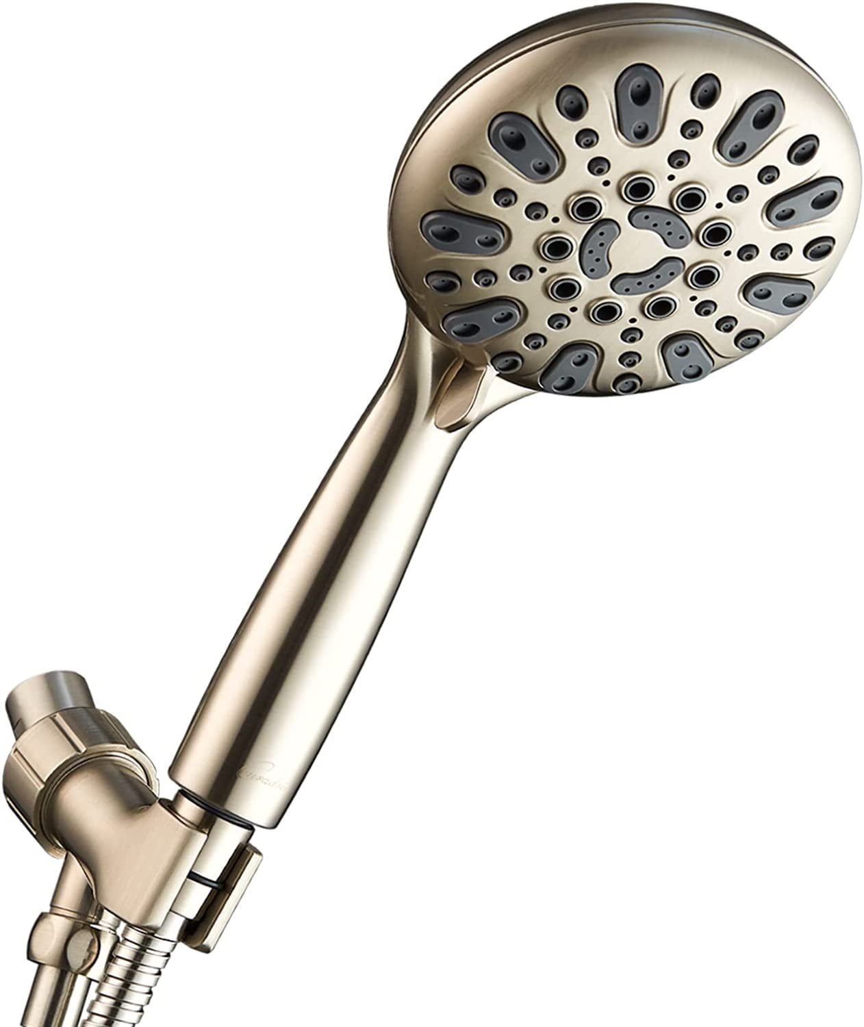 Brushed Nickel Handheld Shower Head with Brass Swivel Ball Bracket