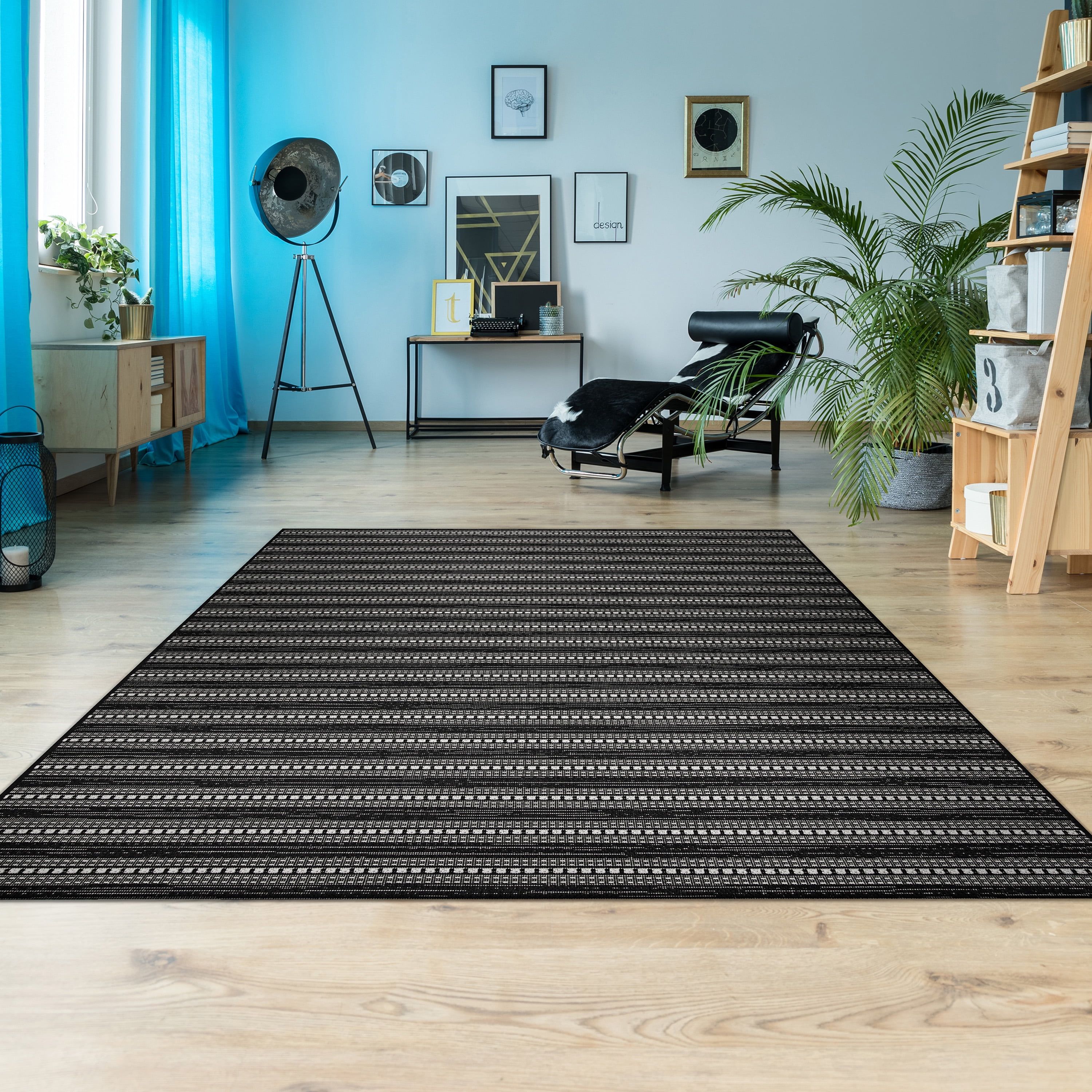 Onyx Shell 5' x 7' Synthetic Flat Woven Outdoor Rug