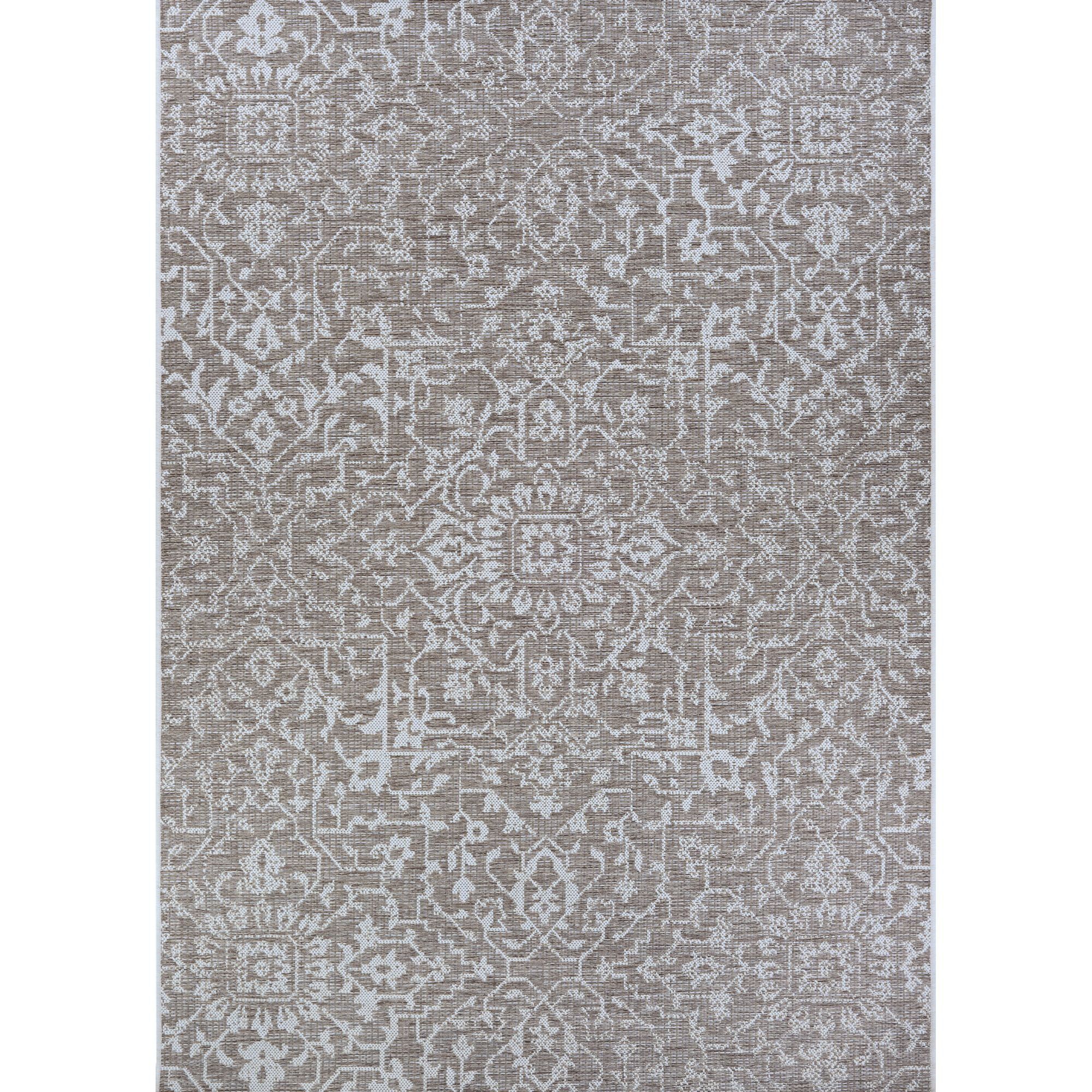 Monte Carlo Mushroom-Ivory Floral Transitional Area Rug