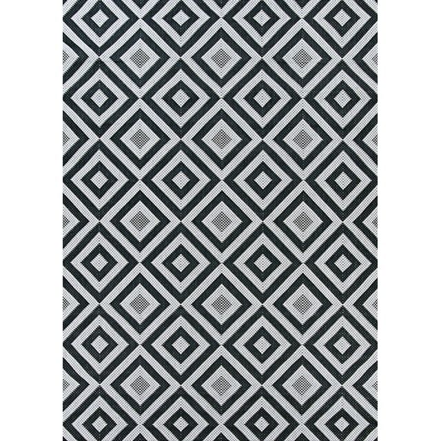 Afuera Modern Black 5' x 7' Flat Woven Synthetic Area Rug