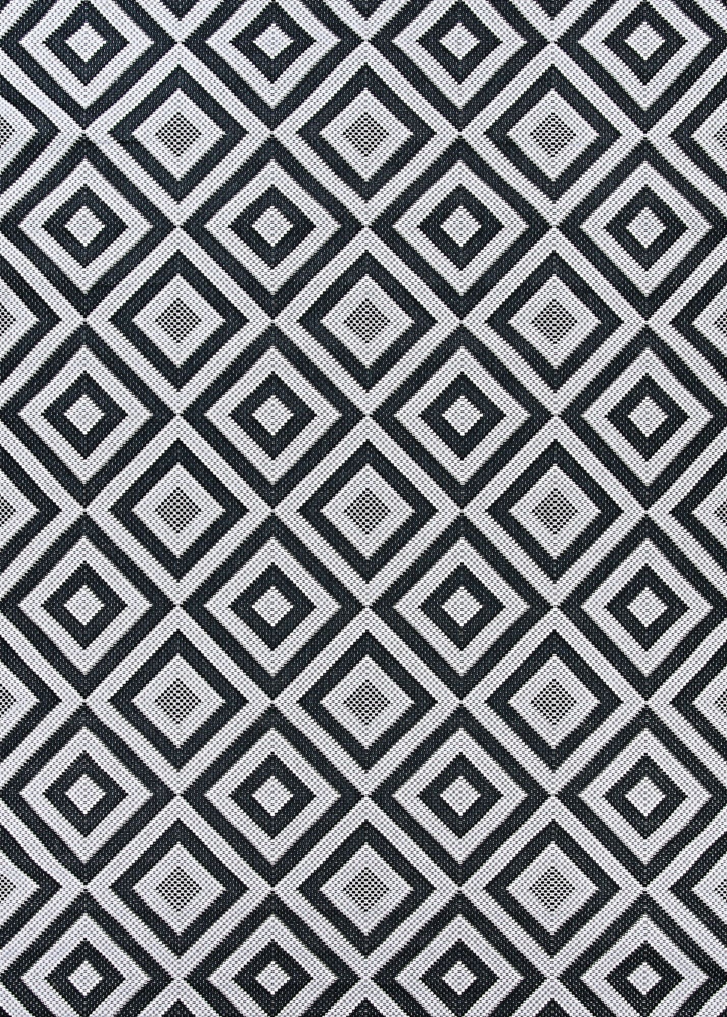 Afuera Flat-Woven Black Synthetic 3'11" x 5'7" Indoor/Outdoor Rug