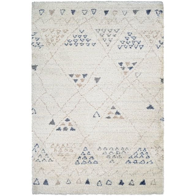 Ivory Shag Bliss Wool Blend 3'11" x 5'6" Area Rug