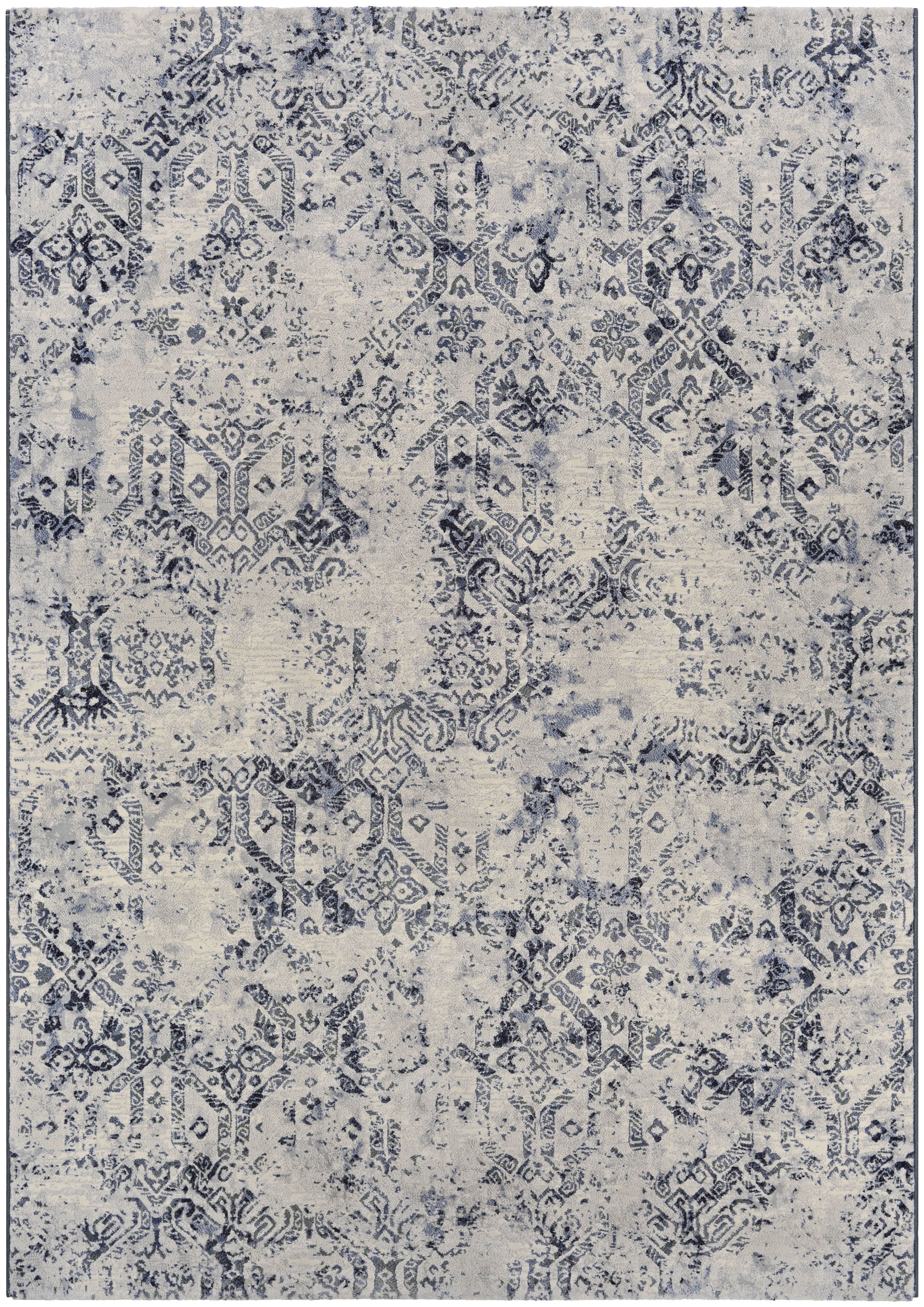 Oyster Blue Synthetic Stain-Resistant Area Rug, 3'11" x 5'3"