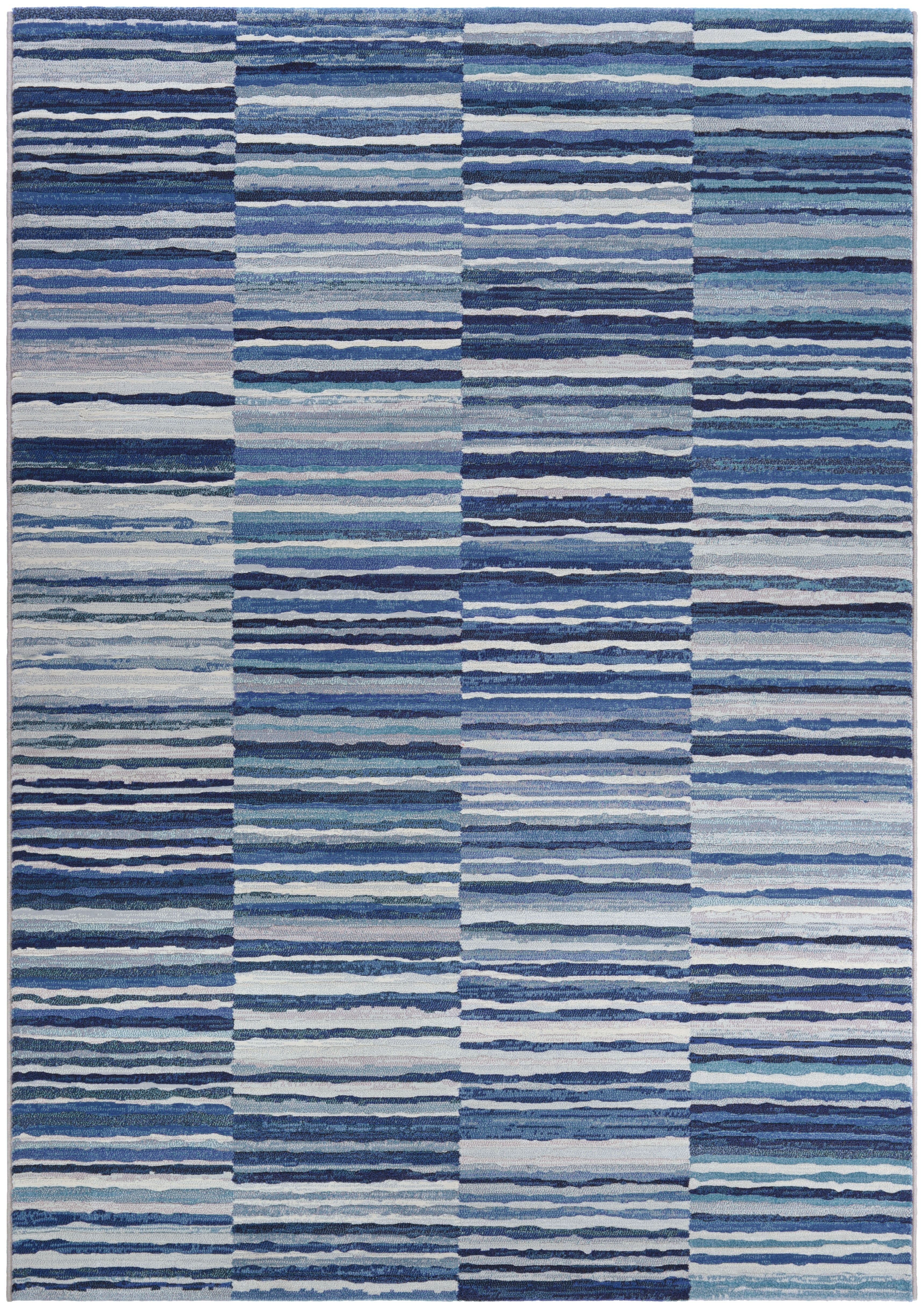 Easton Blue Synthetic Stain-Resistant Rectangular Area Rug