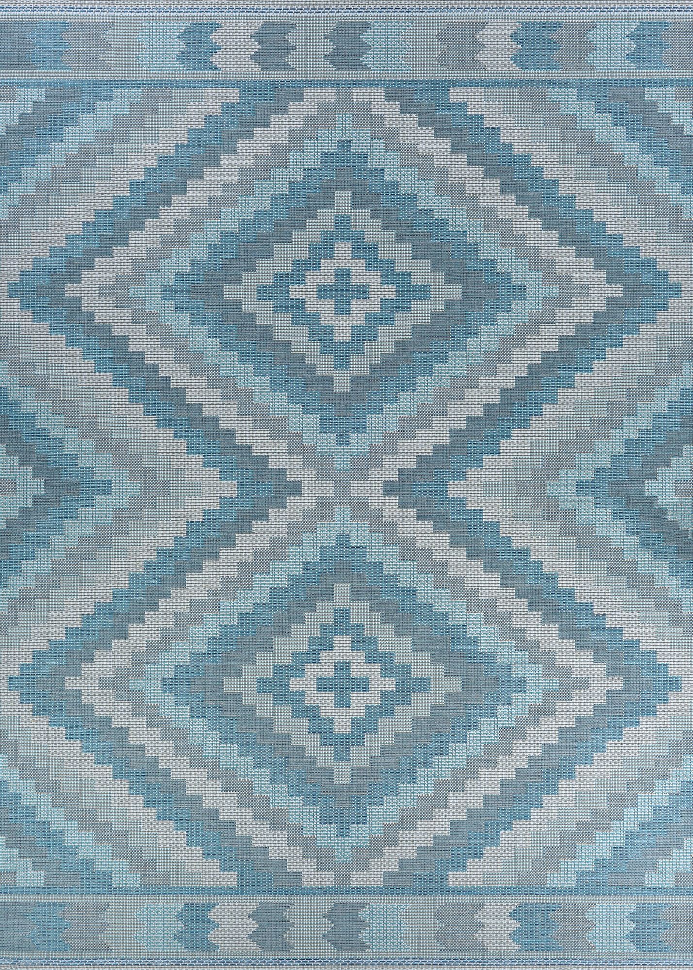 Tanzania Aztec-Inspired Light Synthetic Outdoor Rug, 3'9" x 5'5"