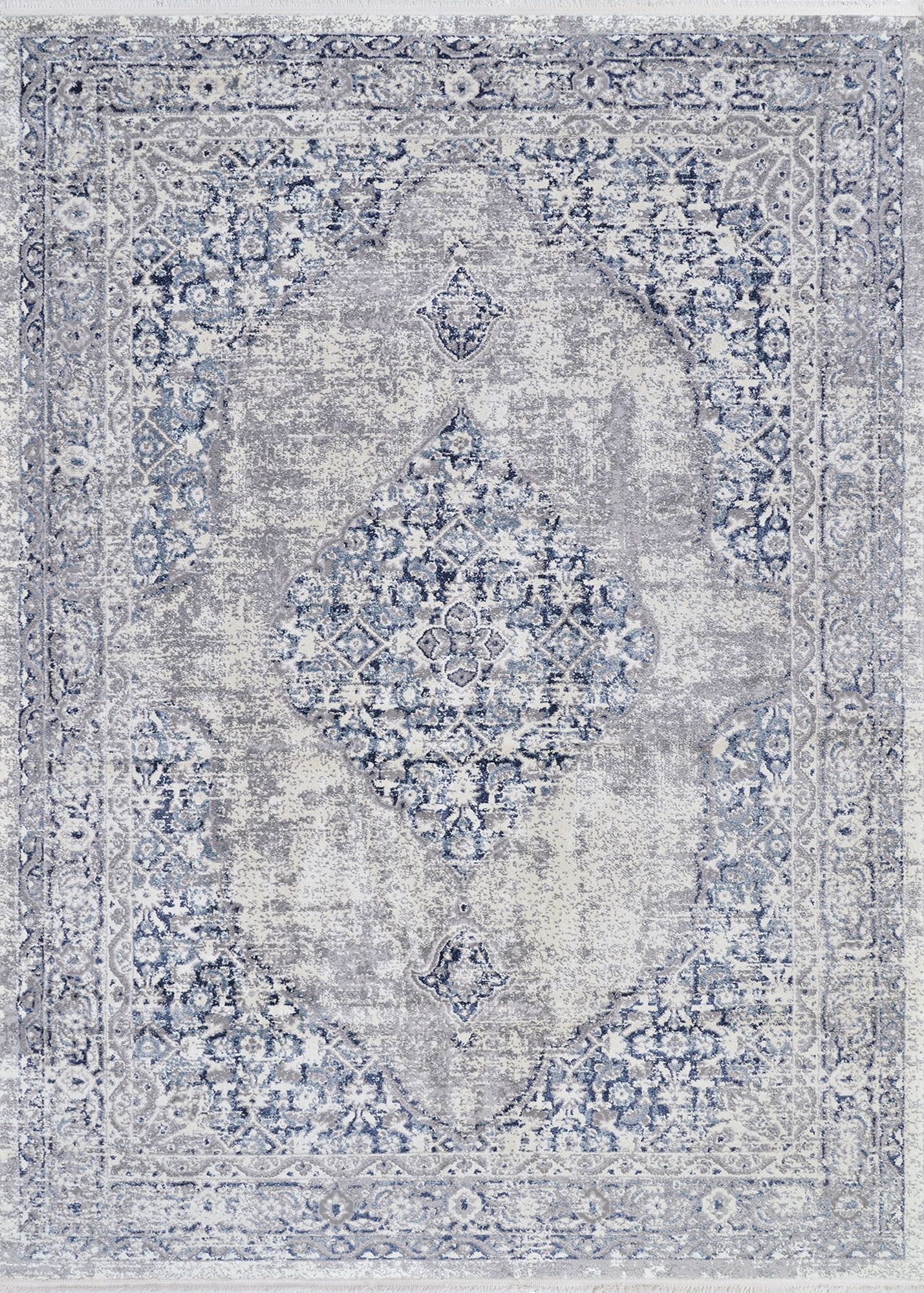 Marblehead Transitional Blue-Grey Synthetic 5' x 8' Area Rug