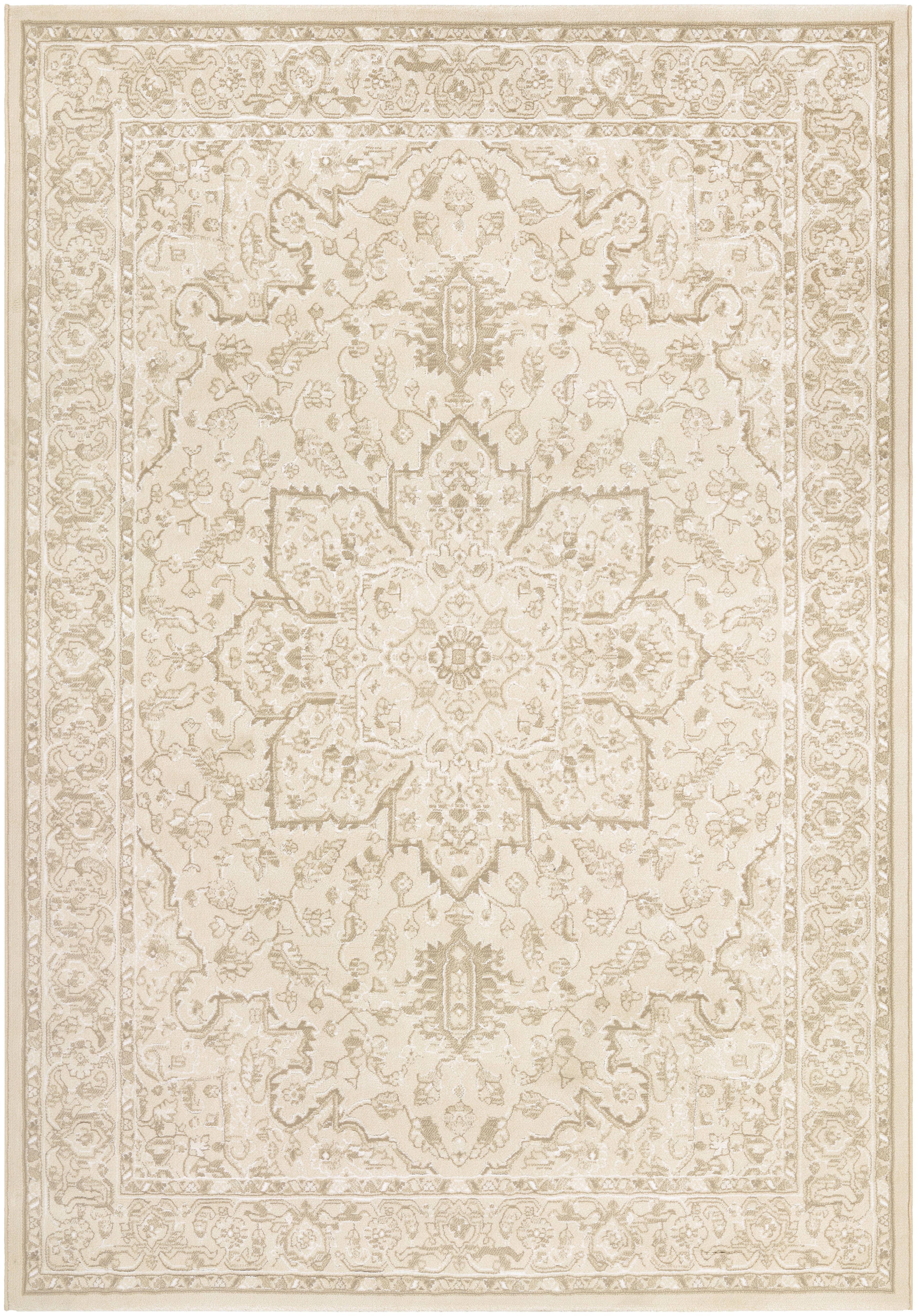 Champagne Elegance 3'11" x 5'6" Machine-Made Wool Blend Area Rug