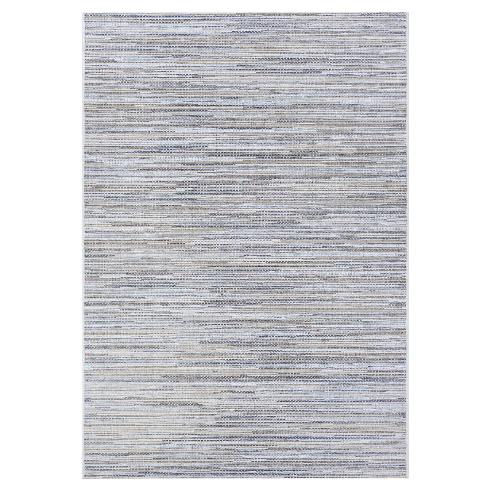 Taupe and Champagne Coastal Breeze Indoor/Outdoor Runner Rug