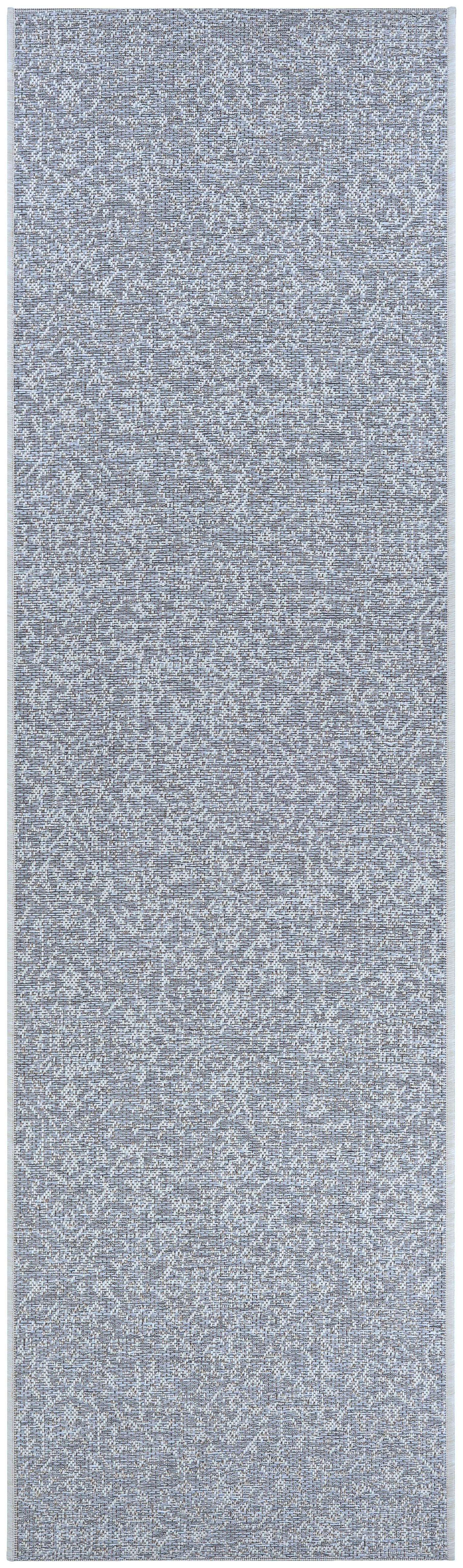 Monte Carlo Ivory and Gray Flat Woven Runner Rug