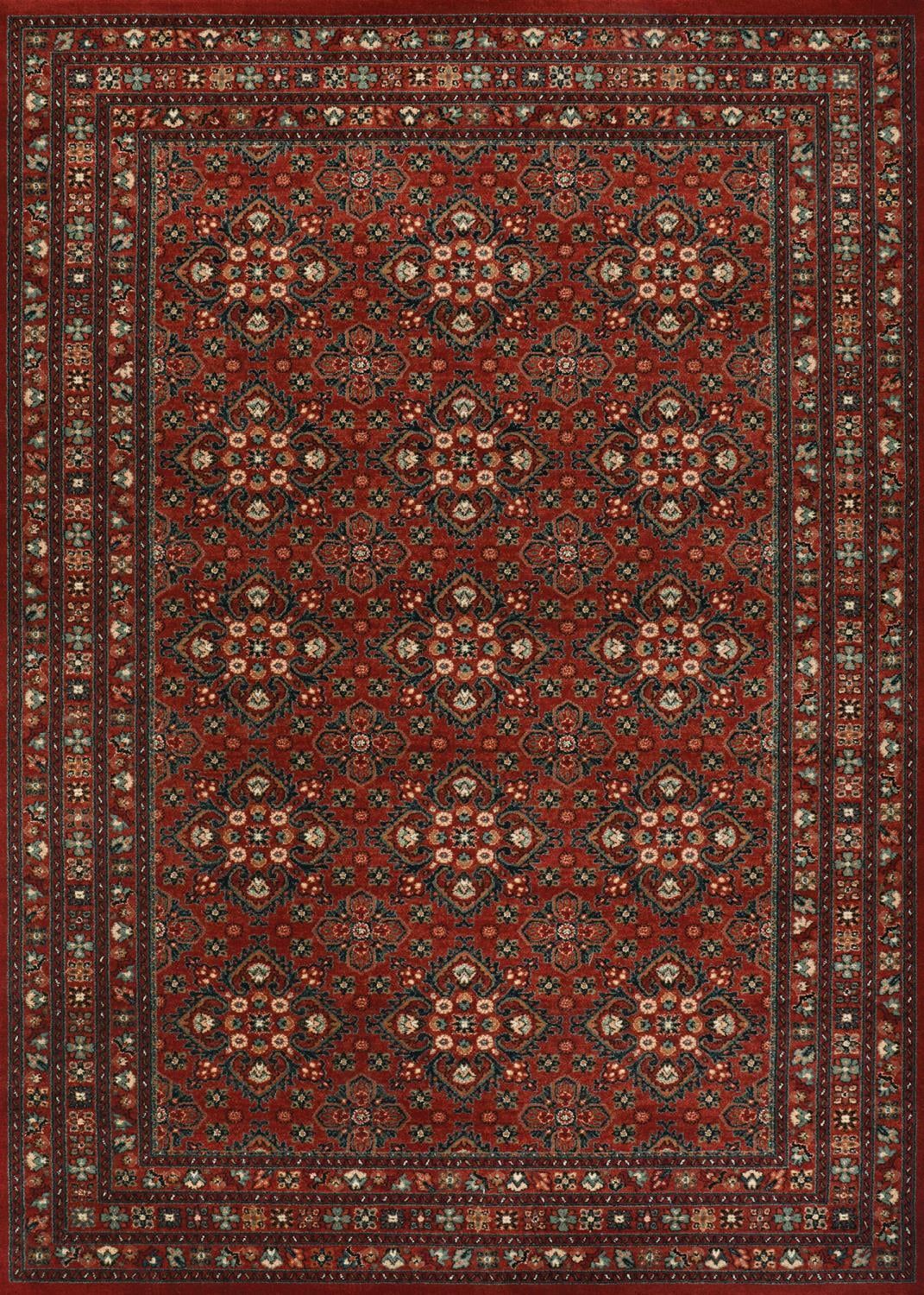 Antique Red Wool and Synthetic Traditional 8' x 10' Rug