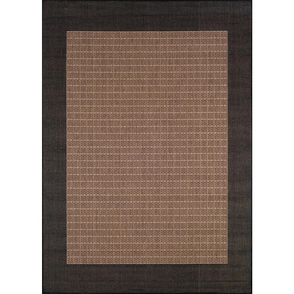 Recife Checkered Field Cocoa-Black 2' x 8' Synthetic Runner Rug