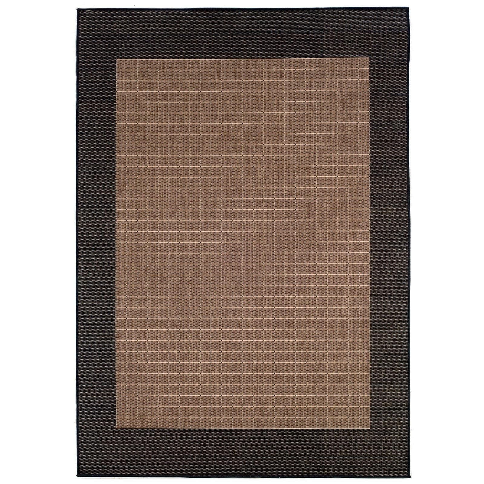 Recife Cocoa-Black Synthetic 4' x 5' Indoor/Outdoor Area Rug