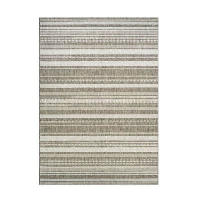 Recife Champagne-Taupe Synthetic 2x12 Outdoor Runner Rug