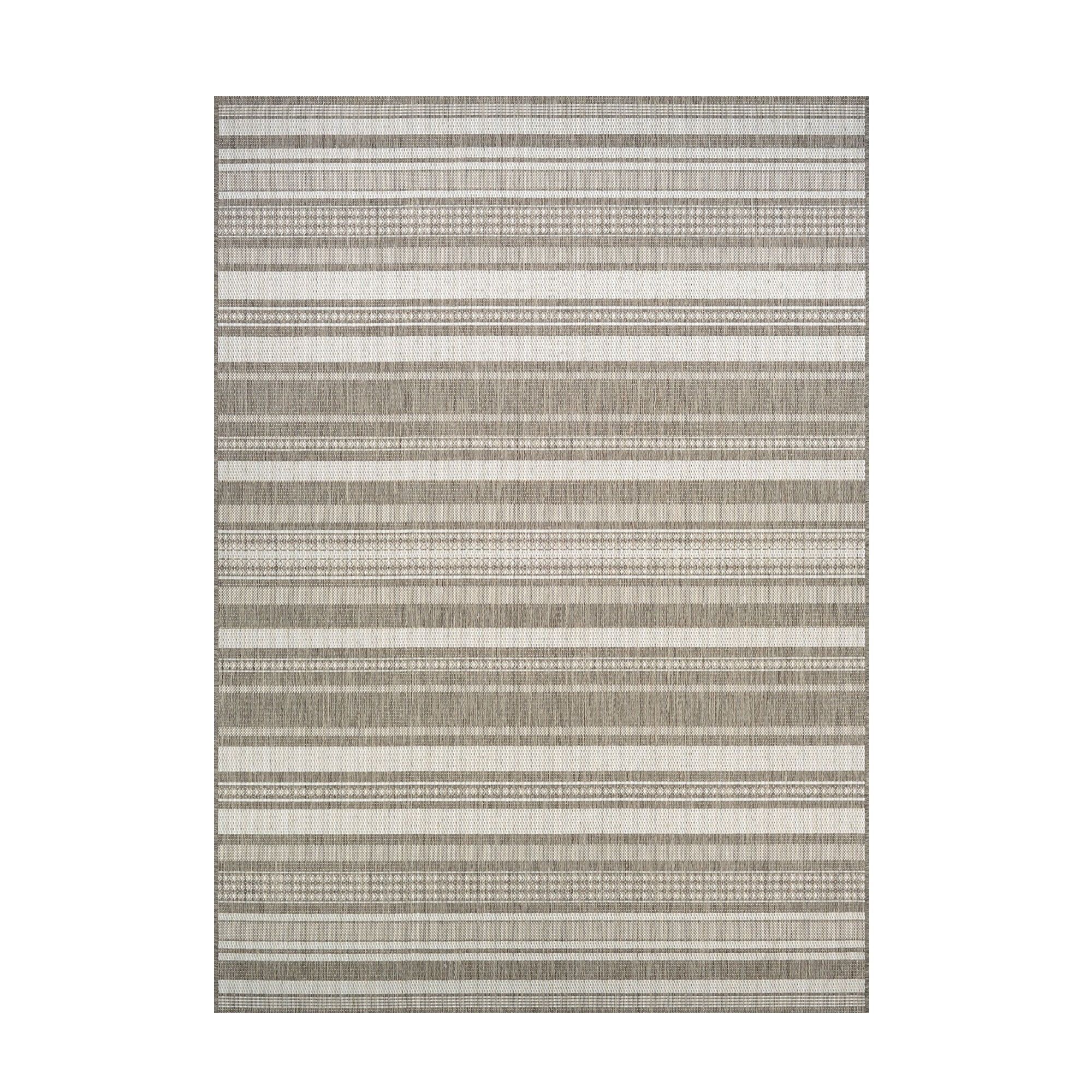 Champagne-Taupe Flat Woven Synthetic Runner Rug, 2' x 8'