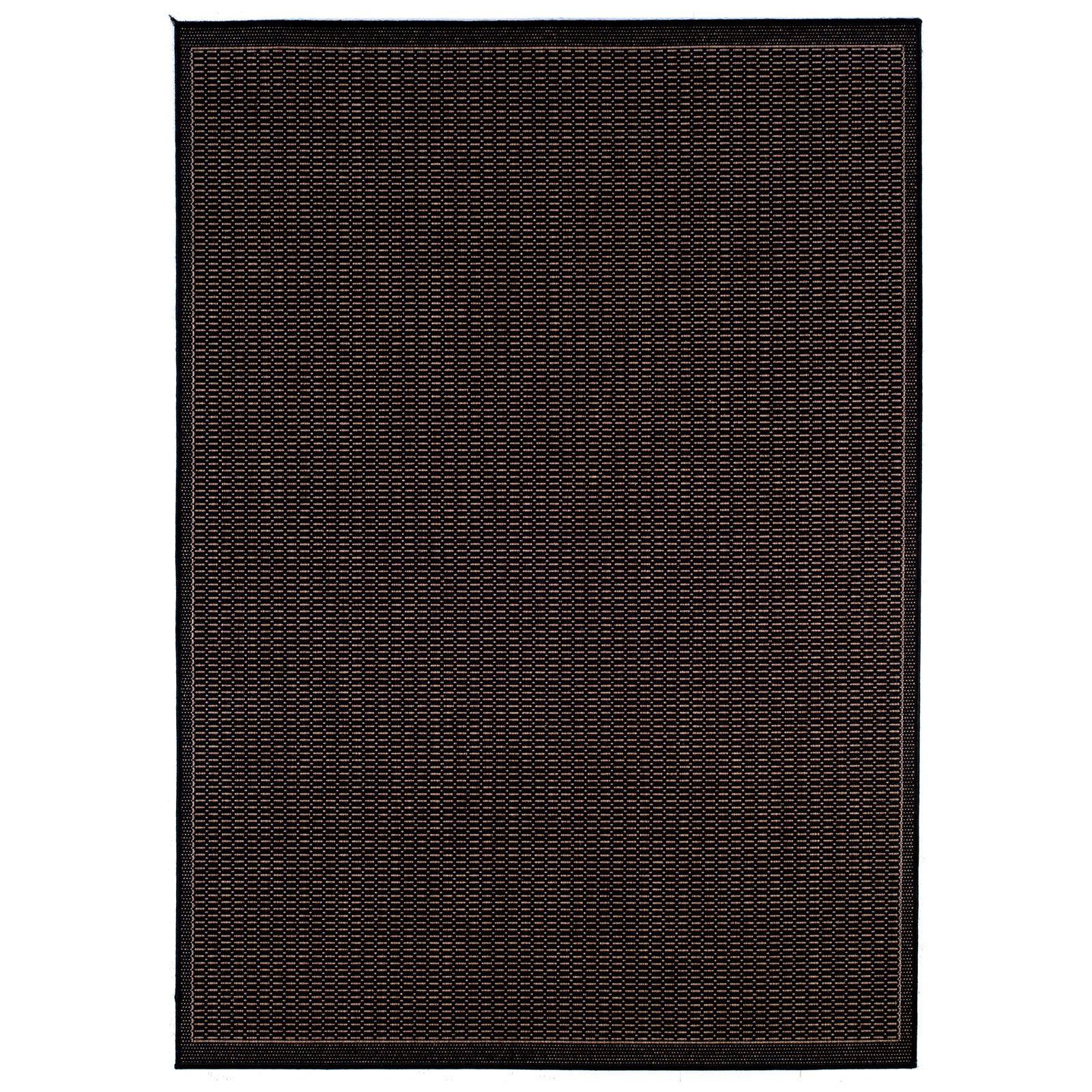 Recife Black-Cocoa Synthetic 3'9" x 5'5" Flatwoven Area Rug