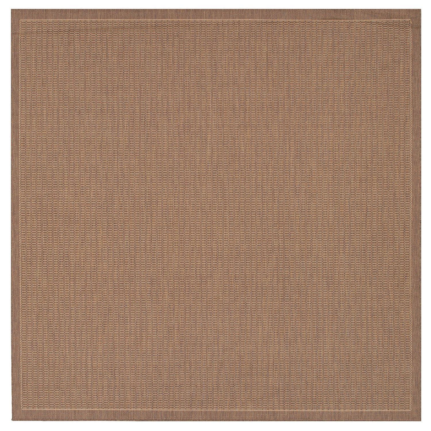 Cocoa and Natural Flat Woven Square Indoor/Outdoor Rug