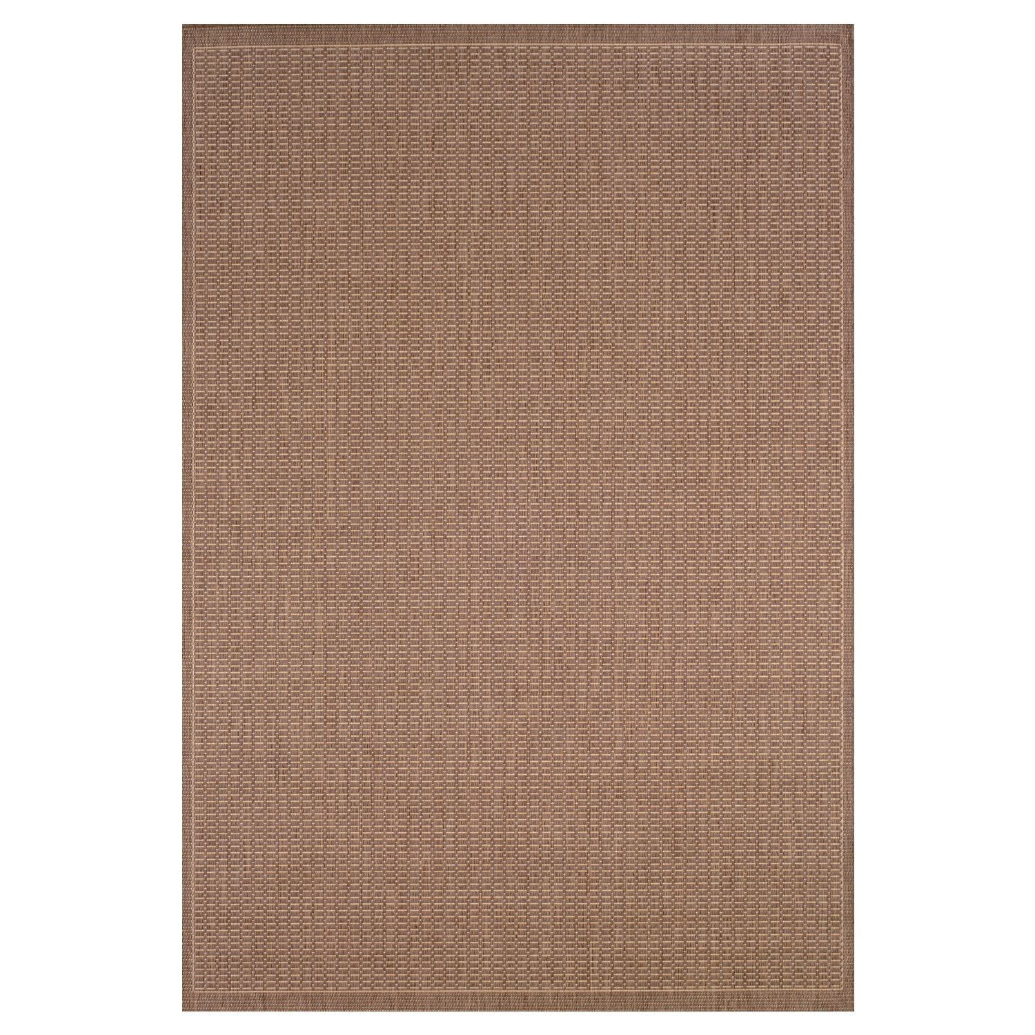 Belgian Blue Cocoa Synthetic 5' x 7' Flatweave Area Rug