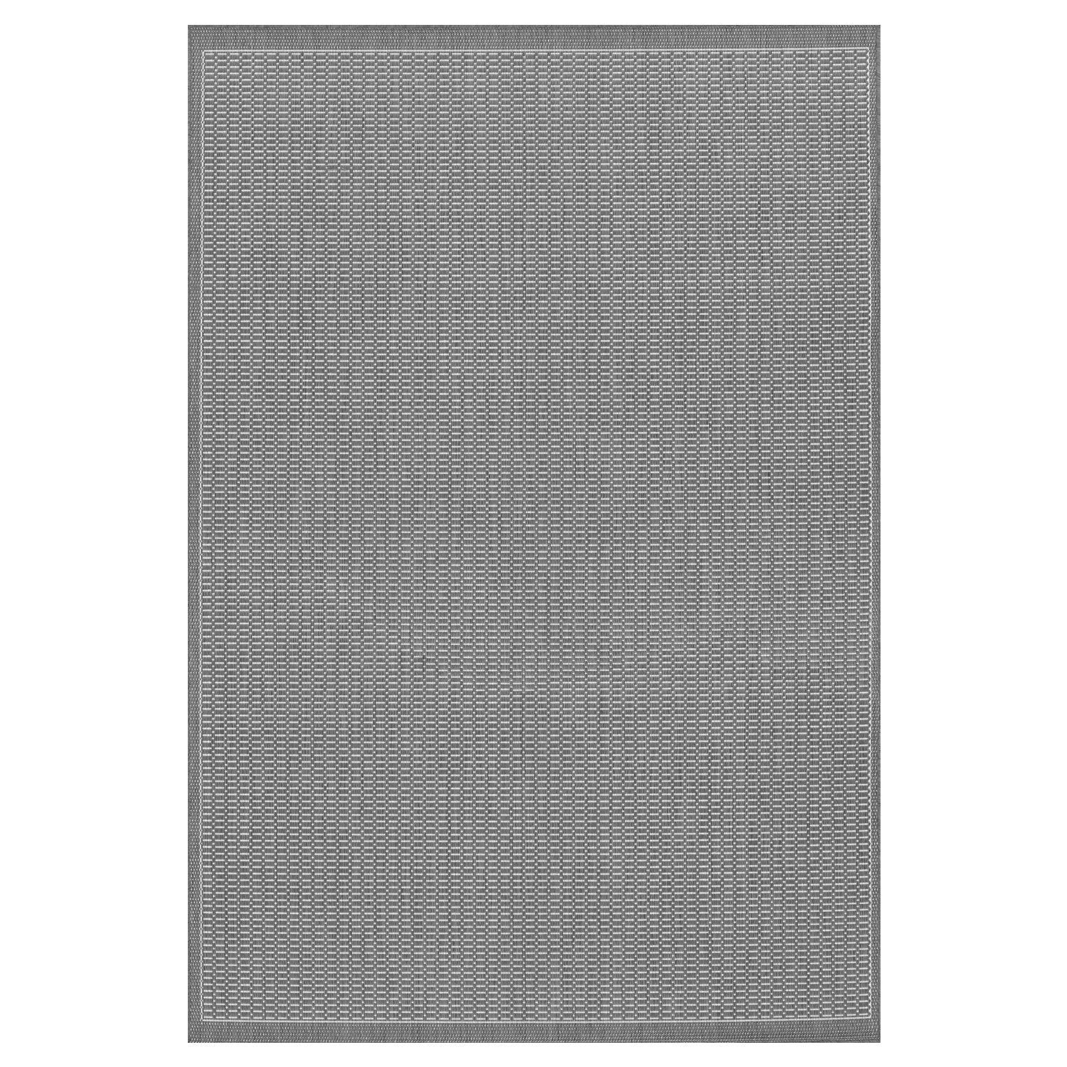 Modern Gray and White Synthetic 6' x 9' Flatweave Area Rug