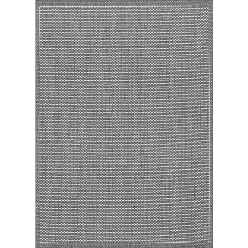 Grey and White Flatwoven Rectangular Synthetic Rug 8' x 11'