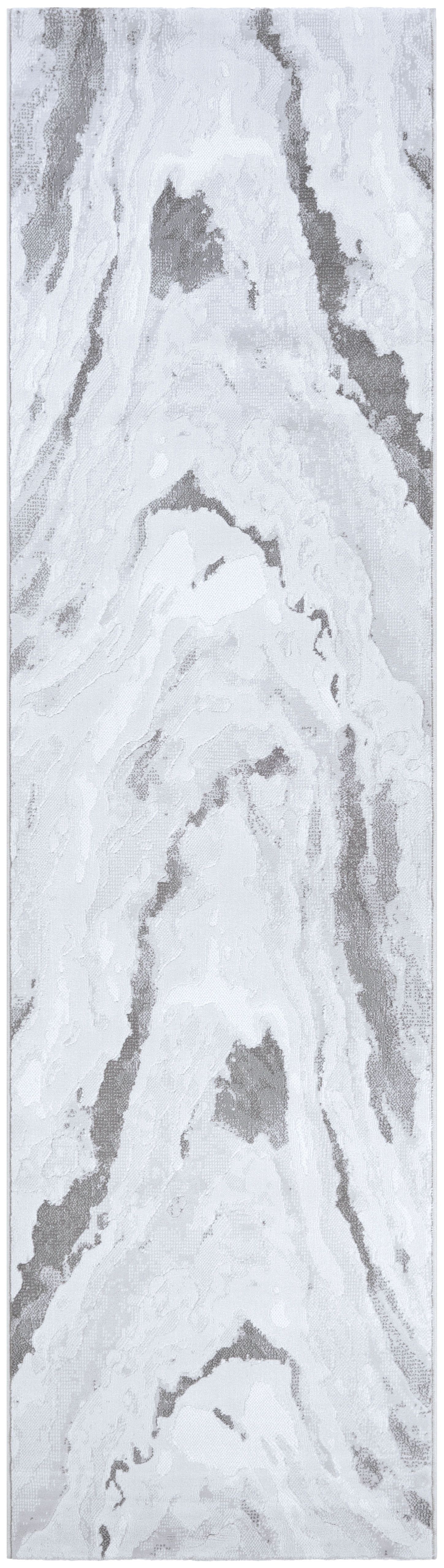 Opal-Mushroom Abstract Marble Runner Rug, 2'2" x 7'10"