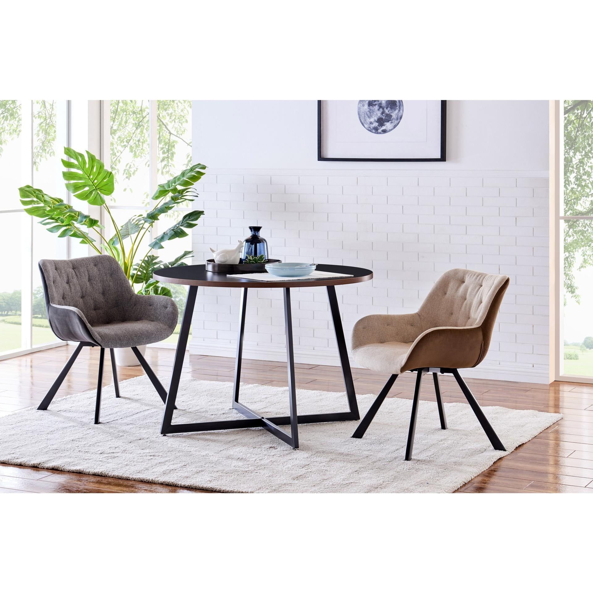 Courtdale 48" Transitional Black Round Dining Table