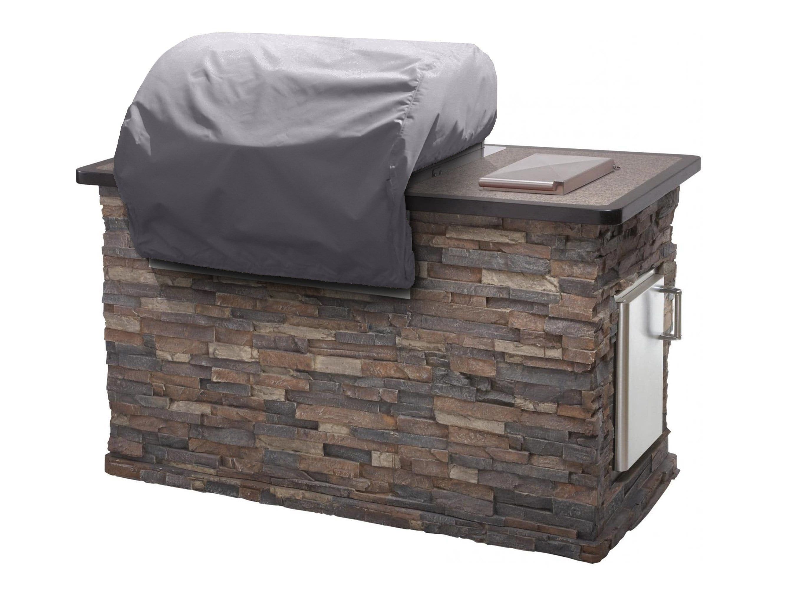 Charcoal Water-Resistant Built-In Grill Cover with Drawcord