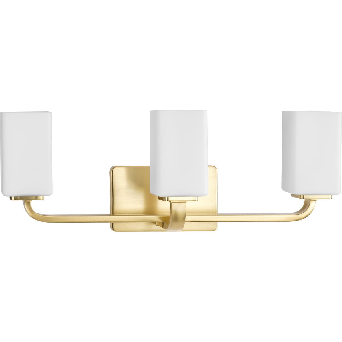 Satin Brass Three-Light Cylinder Vanity Fixture