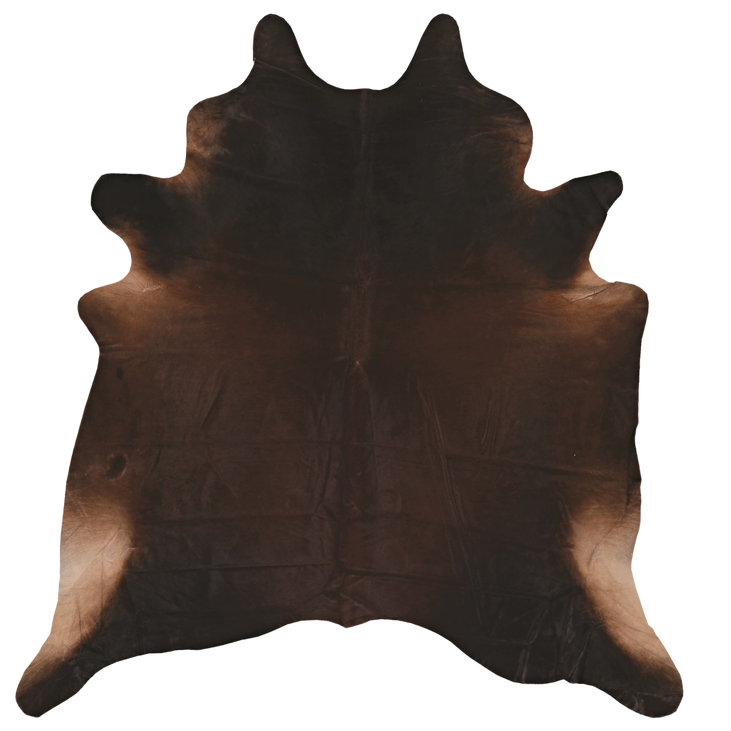 Handmade Black and Dark Brown Cowhide Rug