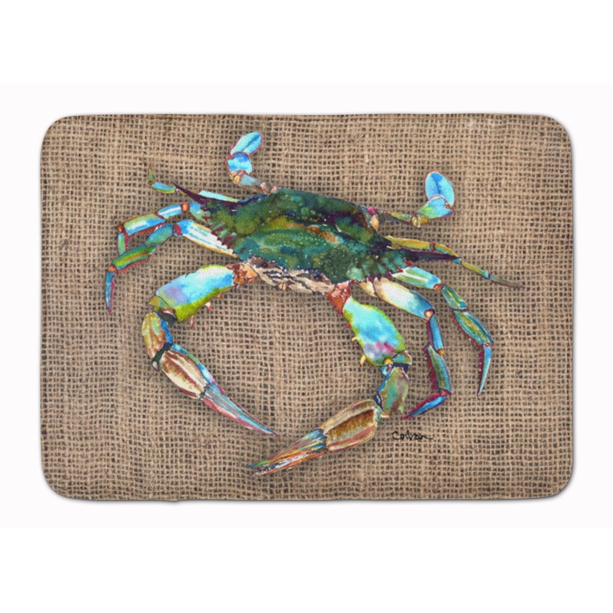 Colorful Crab Memory Foam Bath Mat with Non-Slip Backing