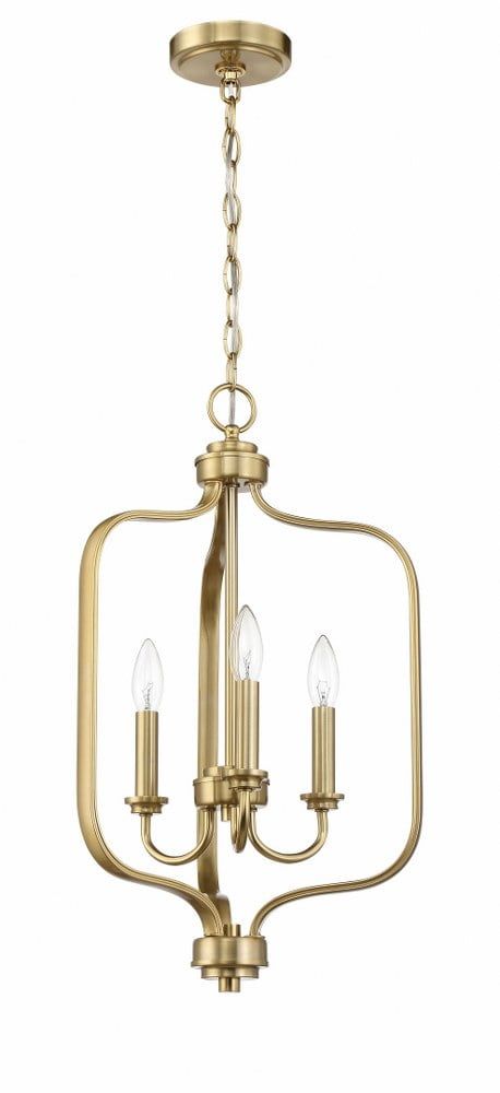 Bolden Satin Brass 3-Light Taper Candle Pendant