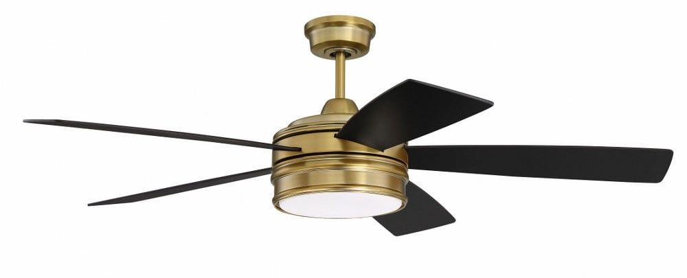 Braxton Satin Brass 52" Ceiling Fan with LED Light and Remote