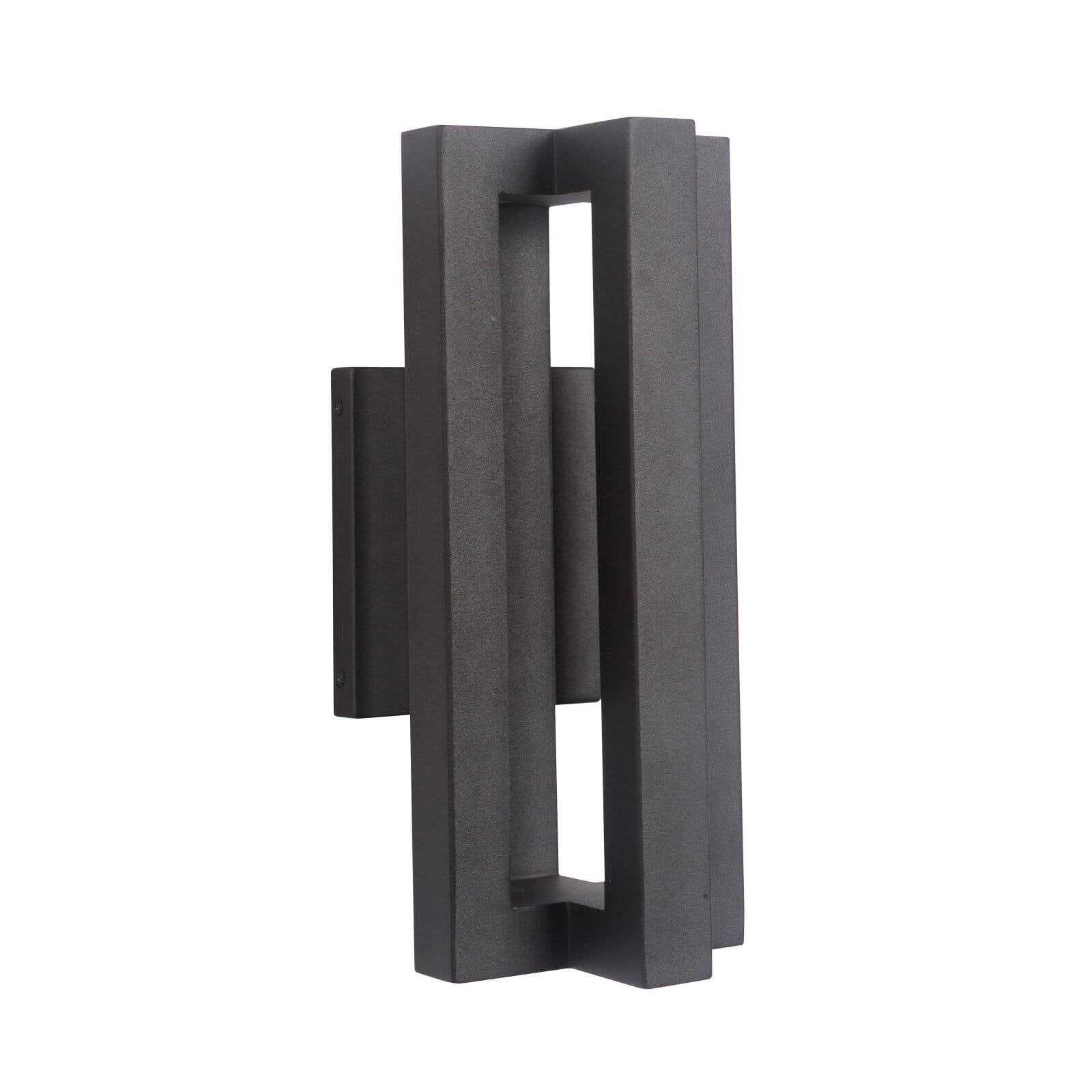 Modern Matte Black 18" LED Outdoor Wall Lantern