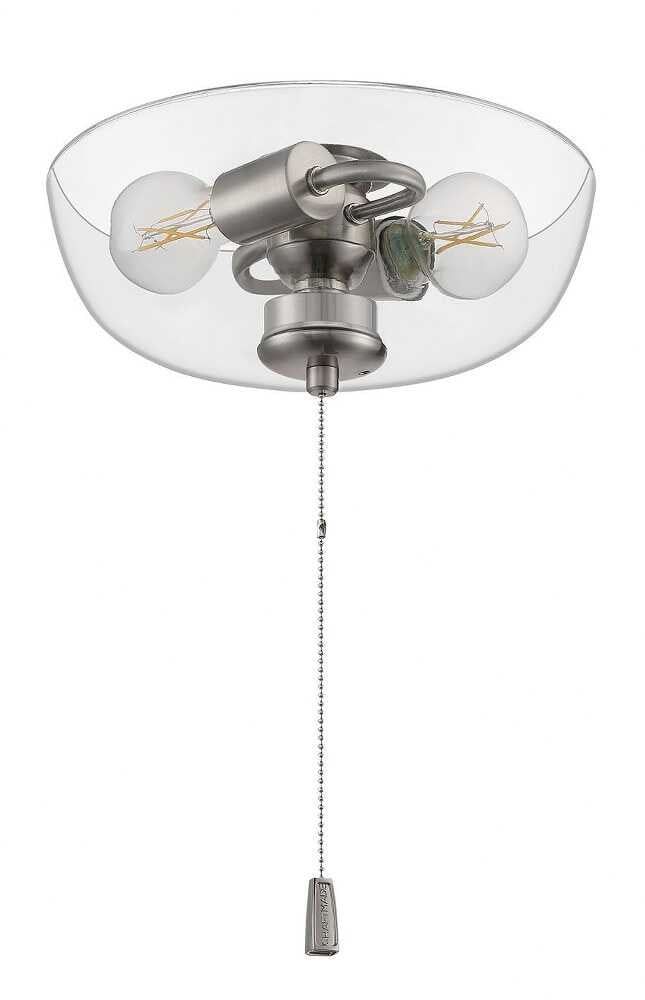 Polished Nickel LED Ceiling Fan Light Kit with Clear Glass Bowl