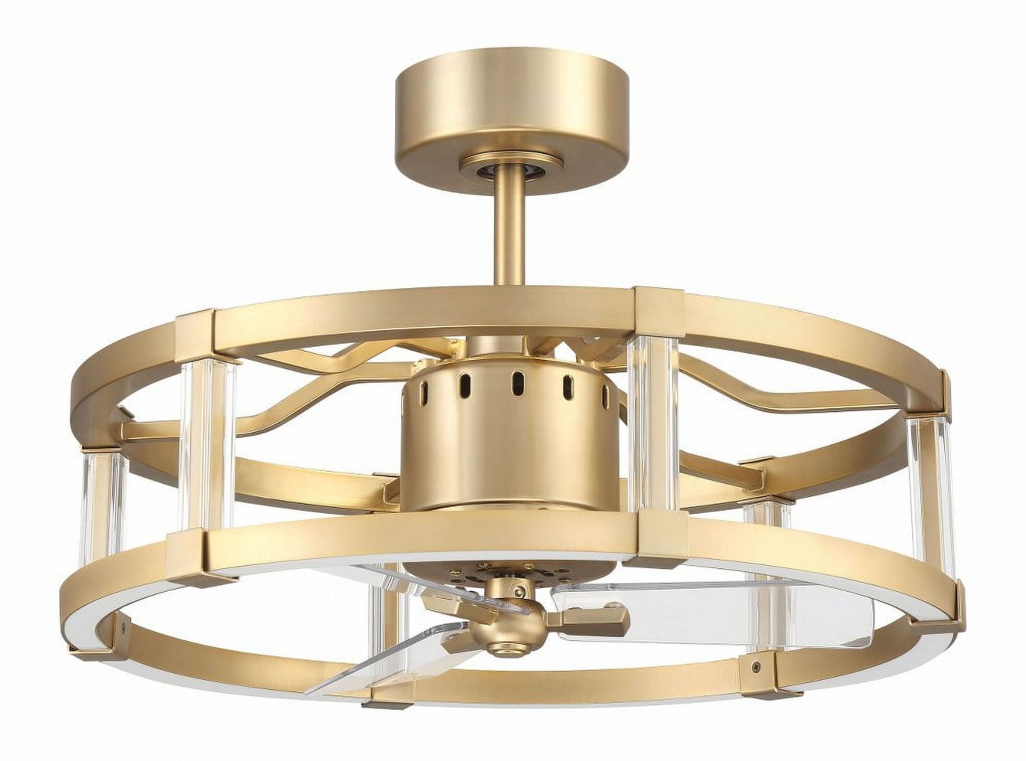 Alexis 18" Satin Brass Ceiling Fan with Clear Acrylic Blades and LED Light
