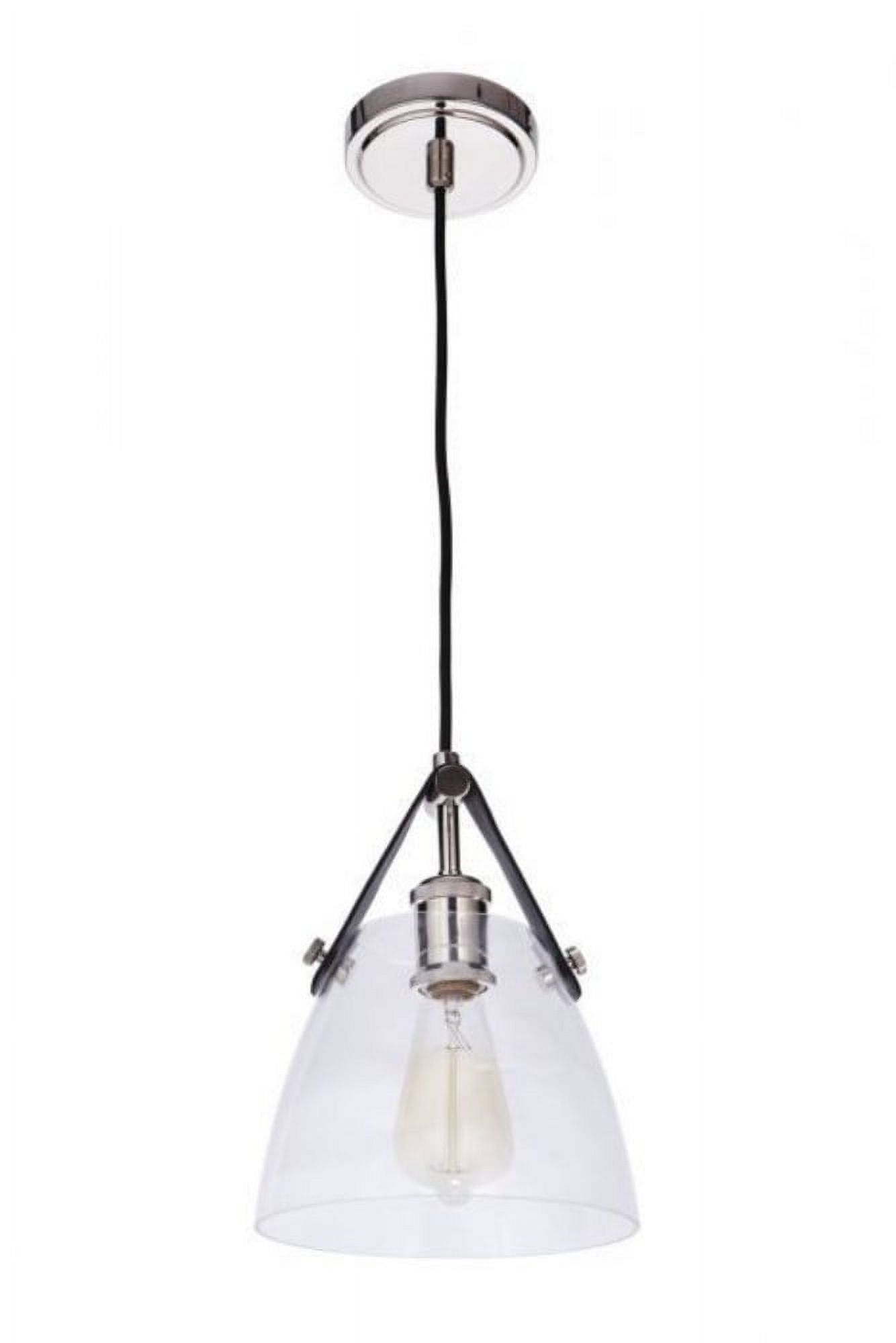 Hagen 7.87" Polished Nickel Modern Pendant with Clear Glass Dome