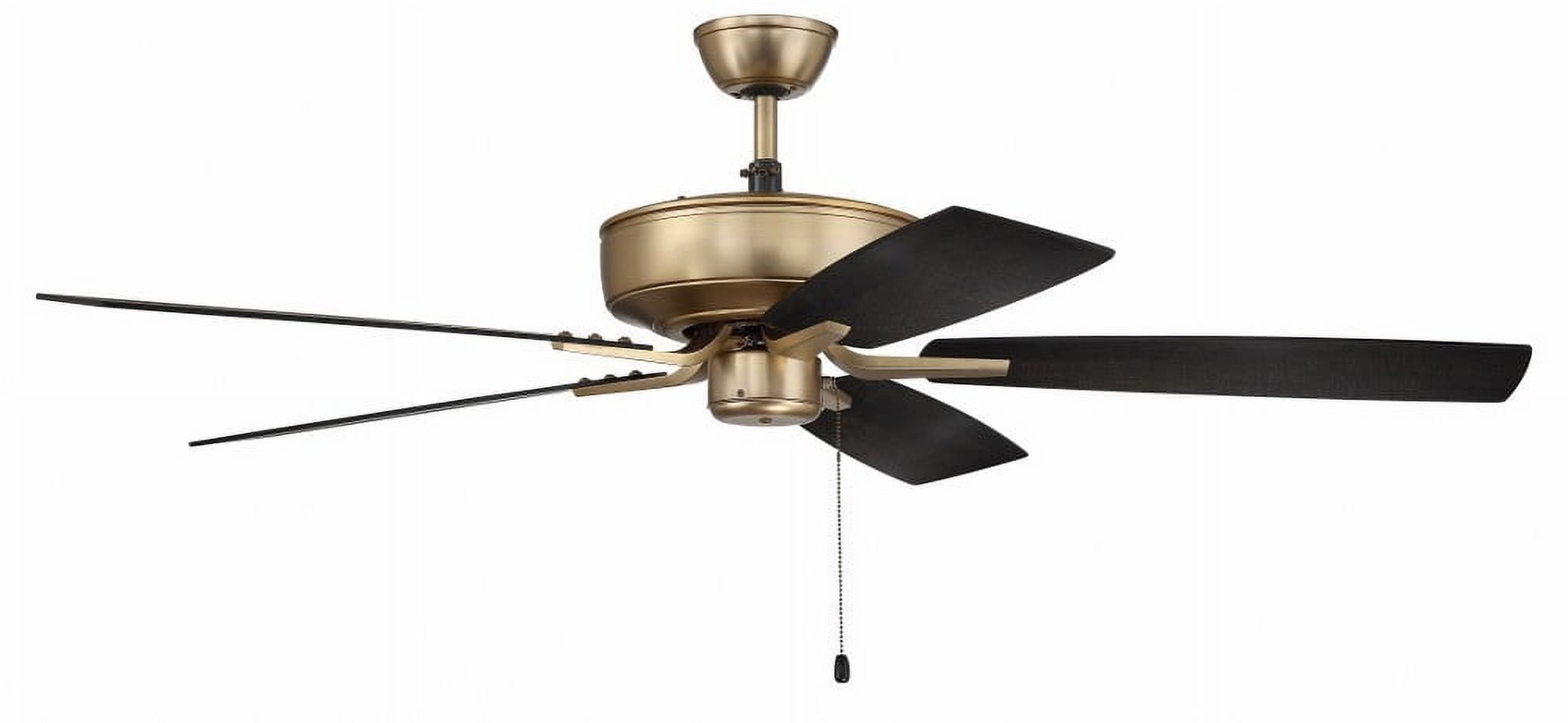 Satin Brass 52" Ceiling Fan with Black Walnut Blades