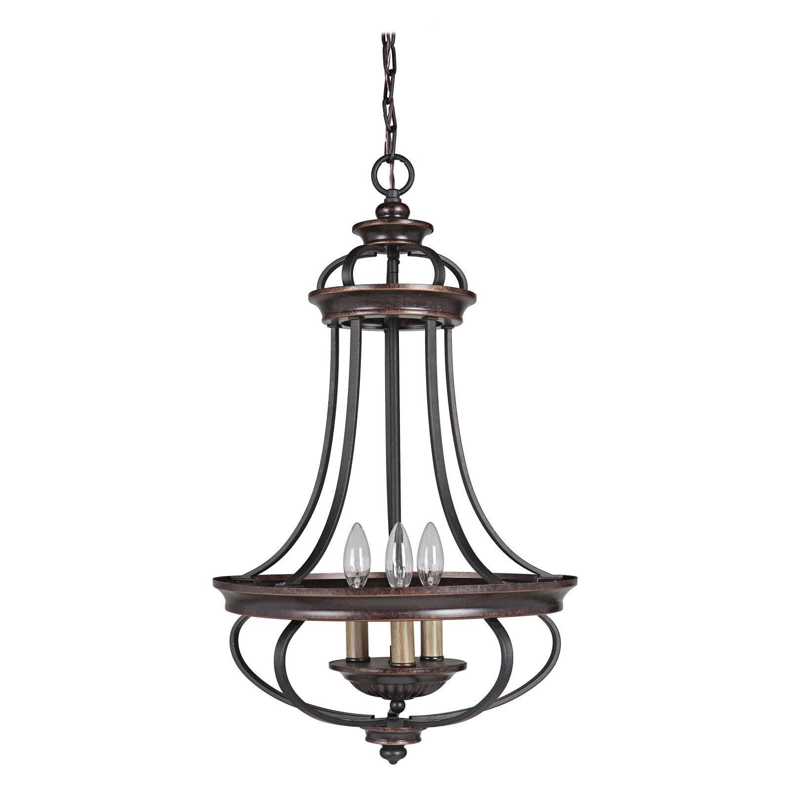 Elegant 16" Bronze Black Traditional Candle Chandelier