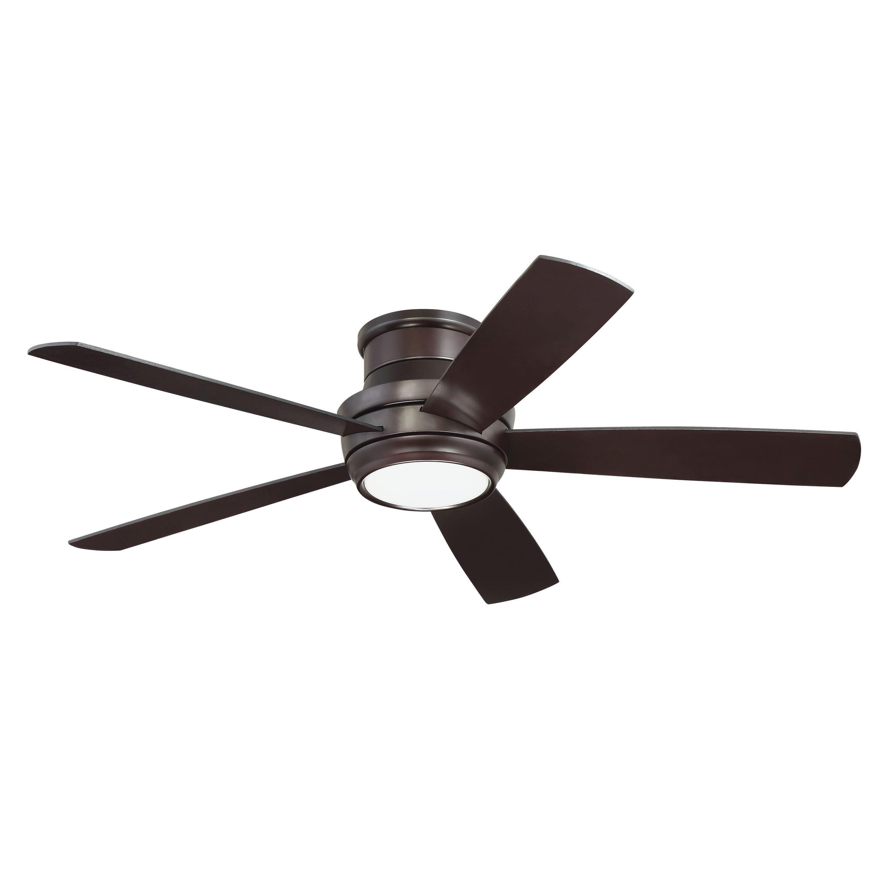 52" Bronze Low Profile Ceiling Fan with LED Light and Remote