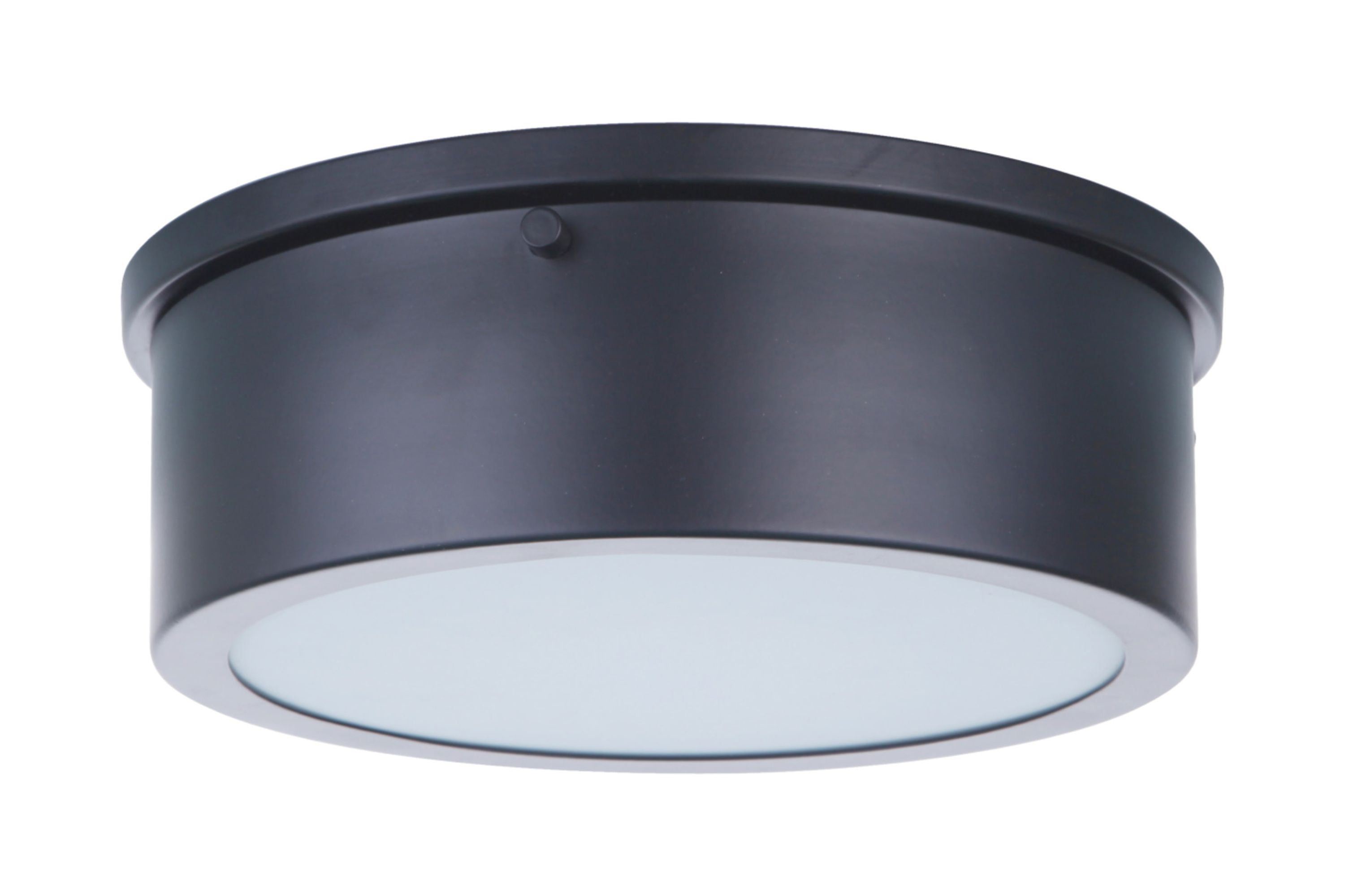 Flat Black LED Flush Mount Ceiling Light with Glass Shade