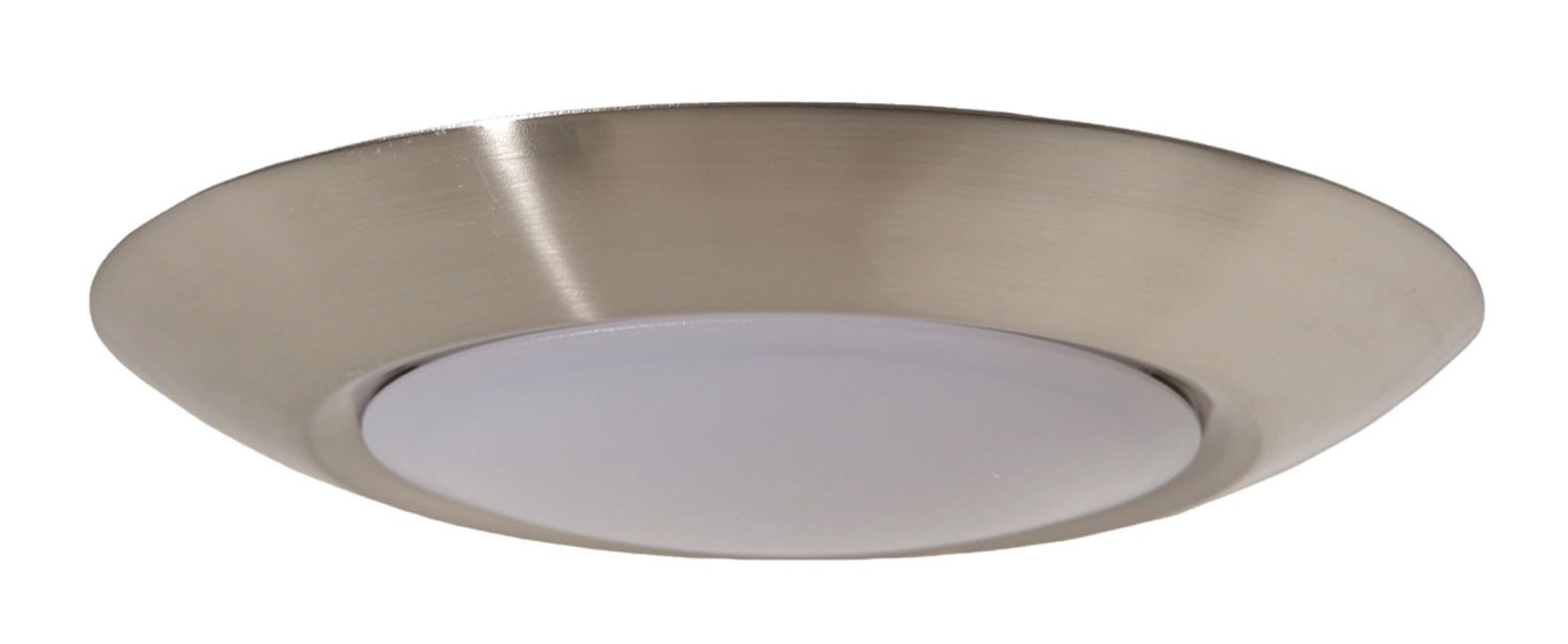 Modern Polished Nickel 6" LED Ceiling Flushmount with White Glass Shade