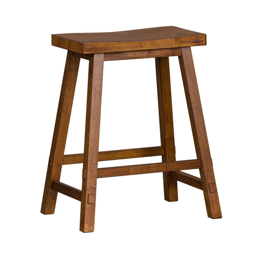 Traditional Tobacco Swivel Sawhorse Stool in Wood Finish