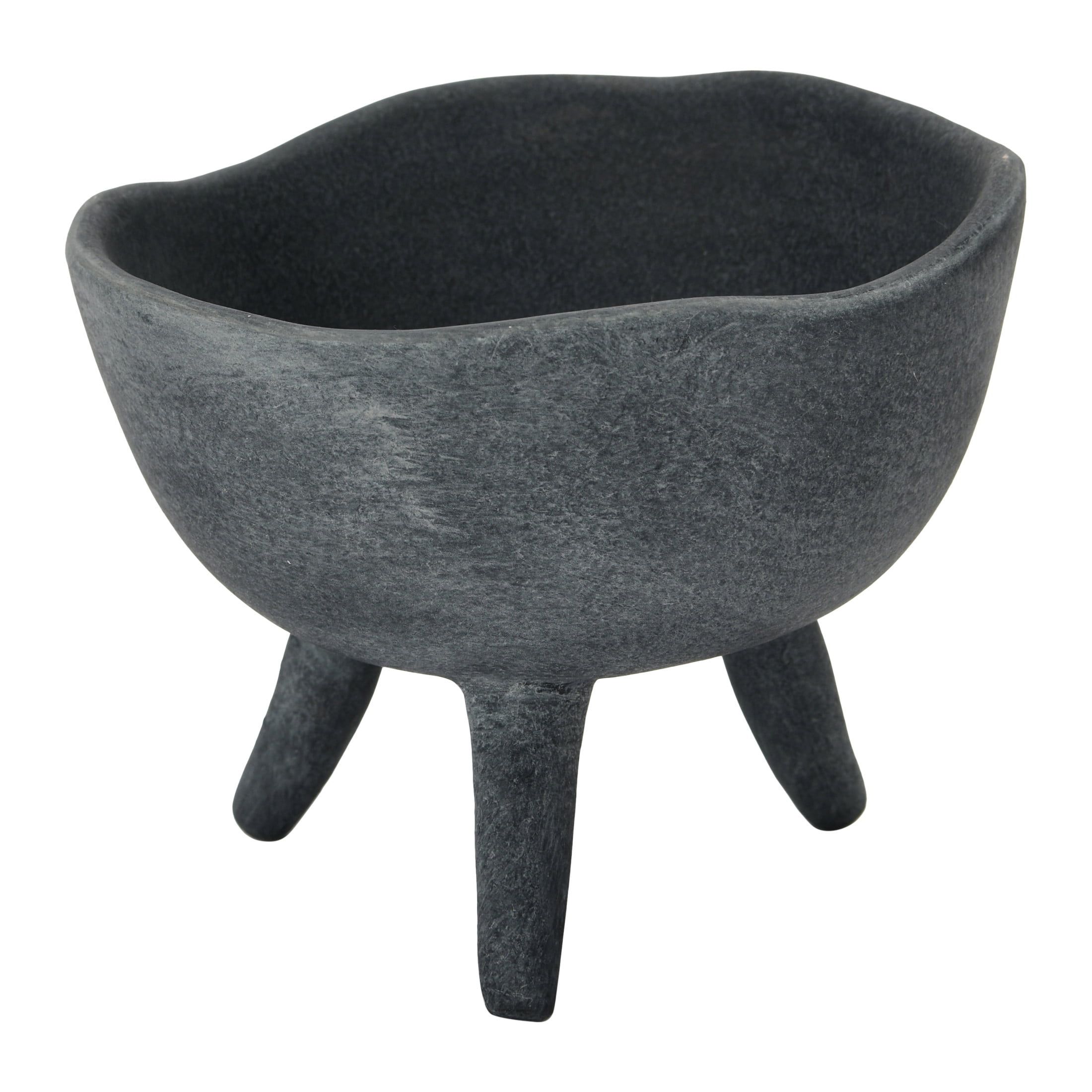 Matte Black Terracotta Footed Bowl Planter