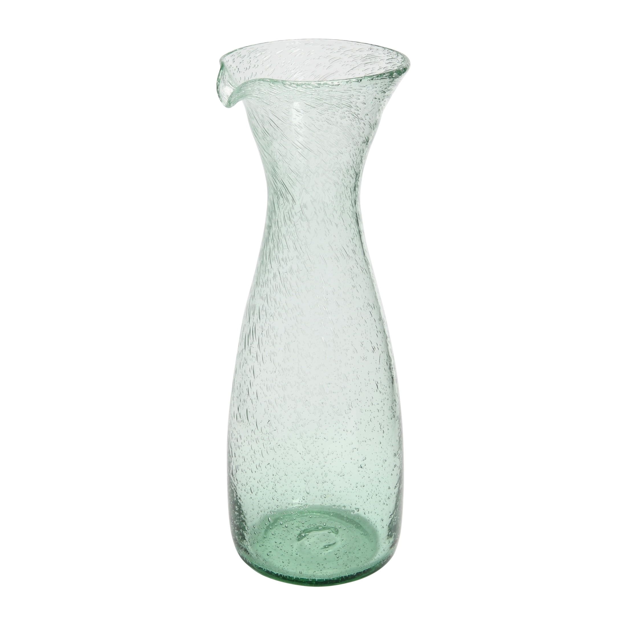 Clear Sculptural Bubble Glass Decanter, 12.5 Inches Tall